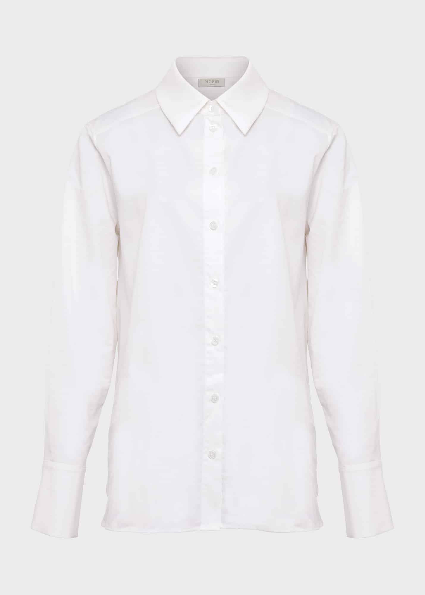 Safi Cotton Blend Shirt, White, hi-res