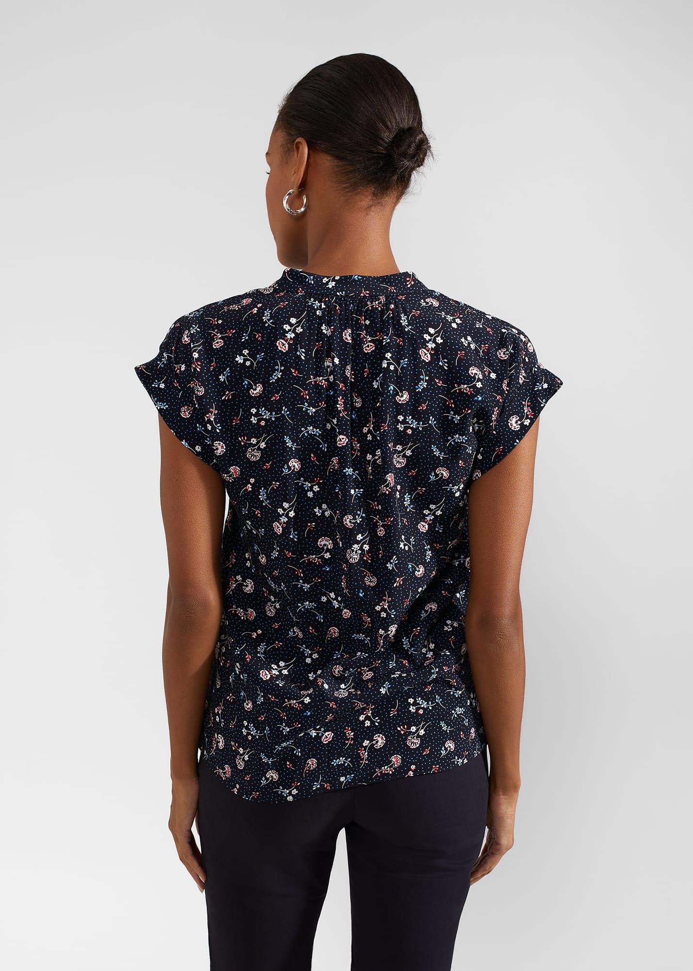 Carine Blouse, Navy Multi, hi-res