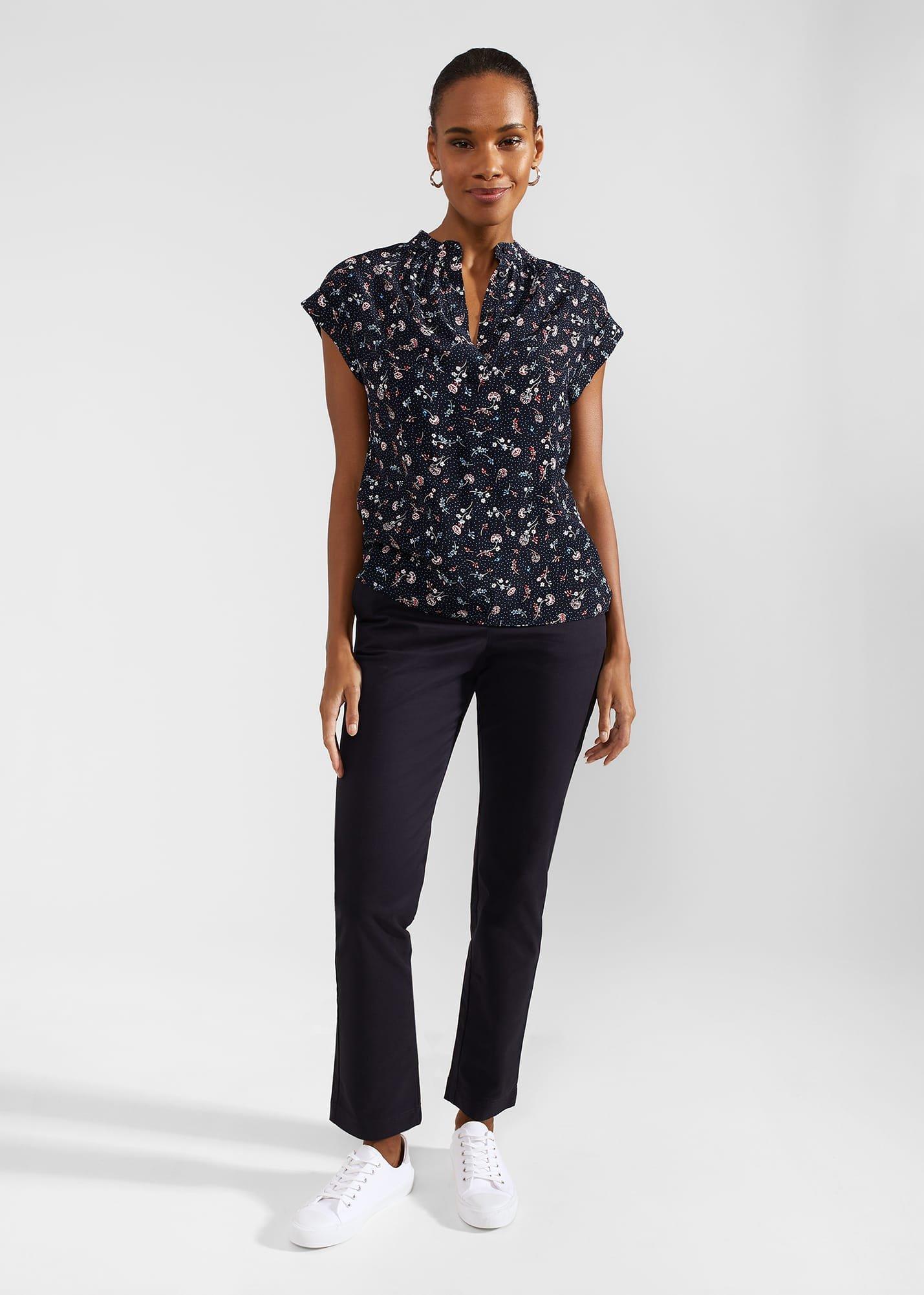 Carine Blouse, Navy Multi, hi-res