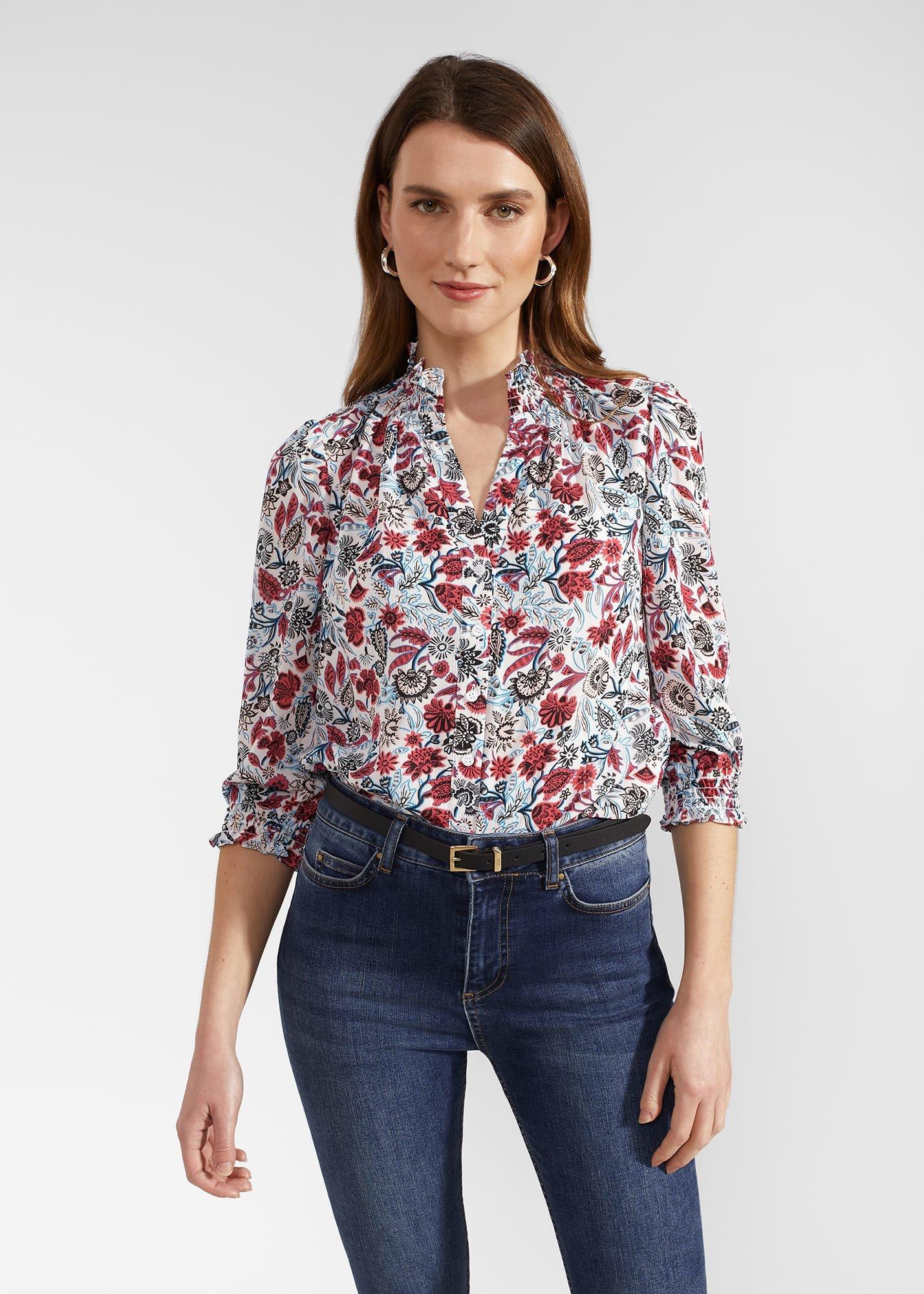 Giovanna Blouse, Ivory Multi, hi-res