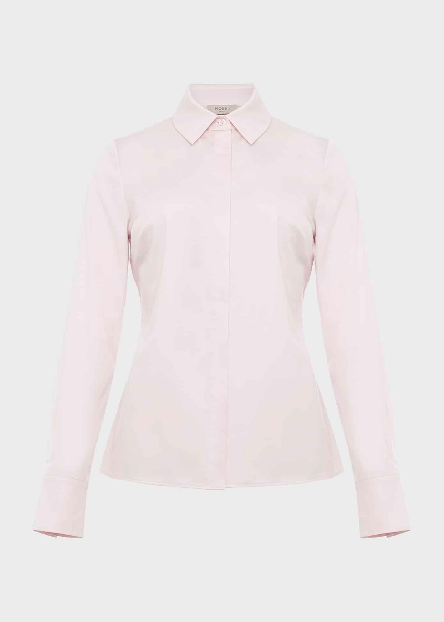 Victoria Cotton Blend Shirt, Pale Pink, hi-res