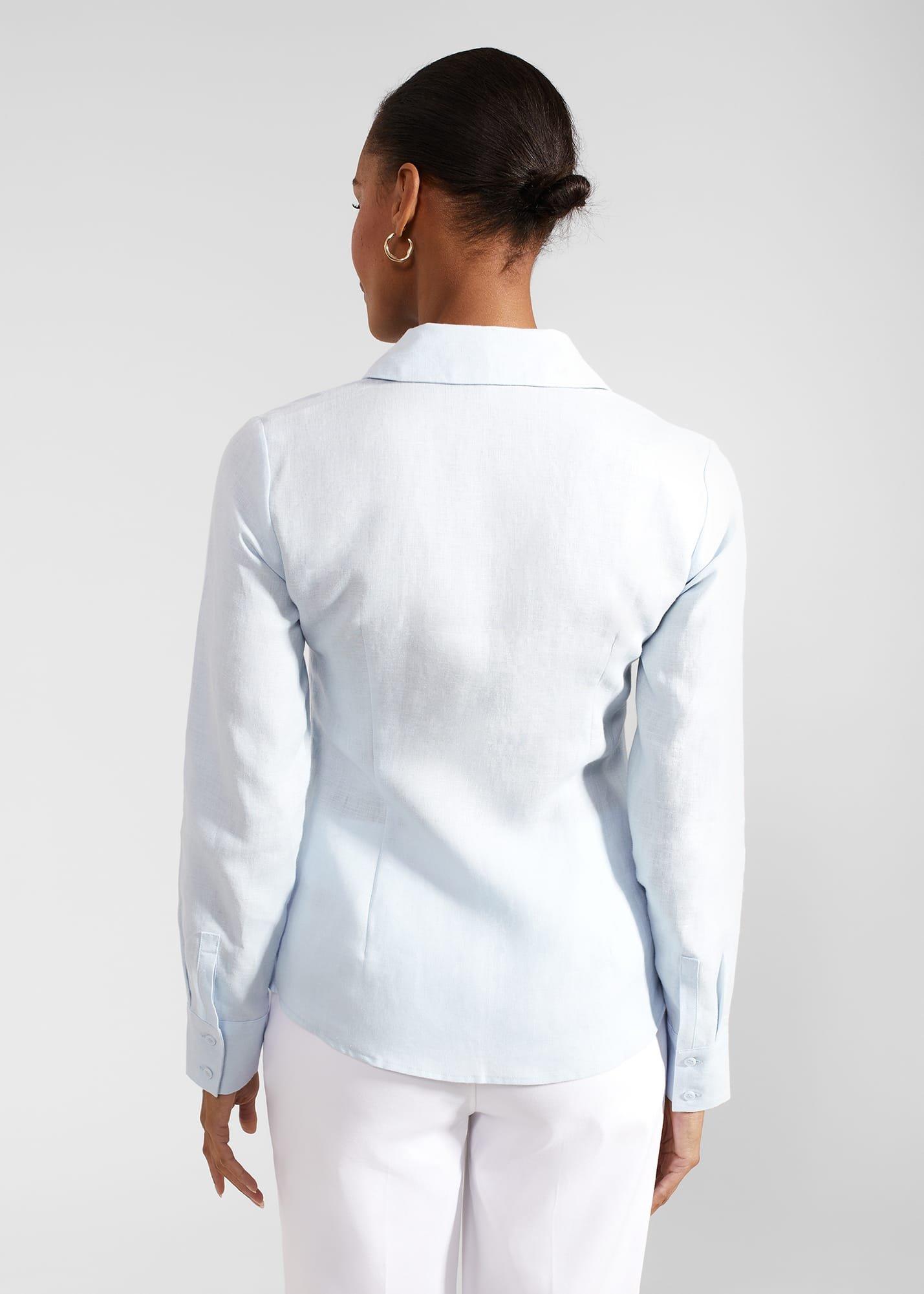 Victoria Linen Shirt, Pale Blue, hi-res