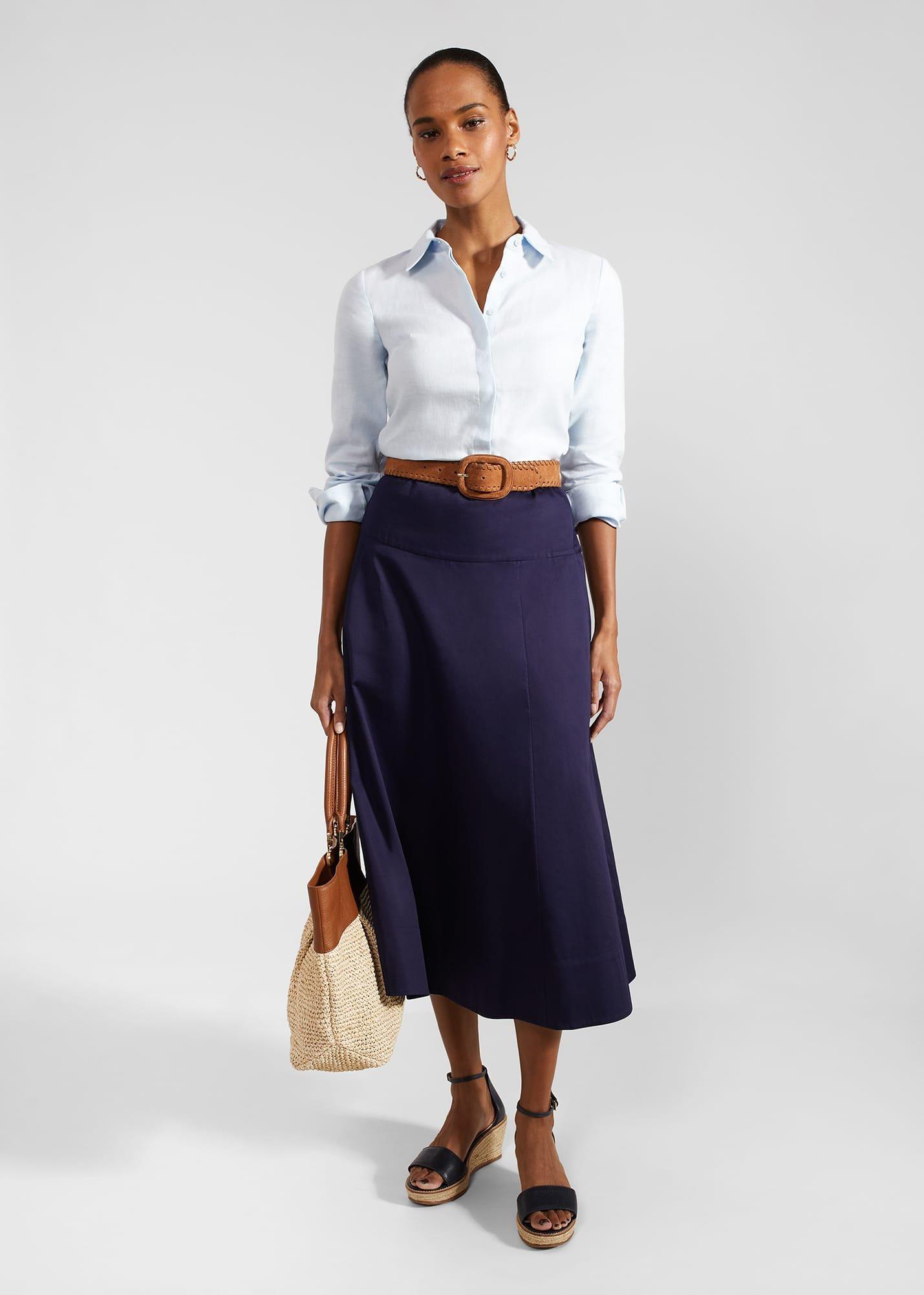 Victoria Linen Shirt, Pale Blue, hi-res