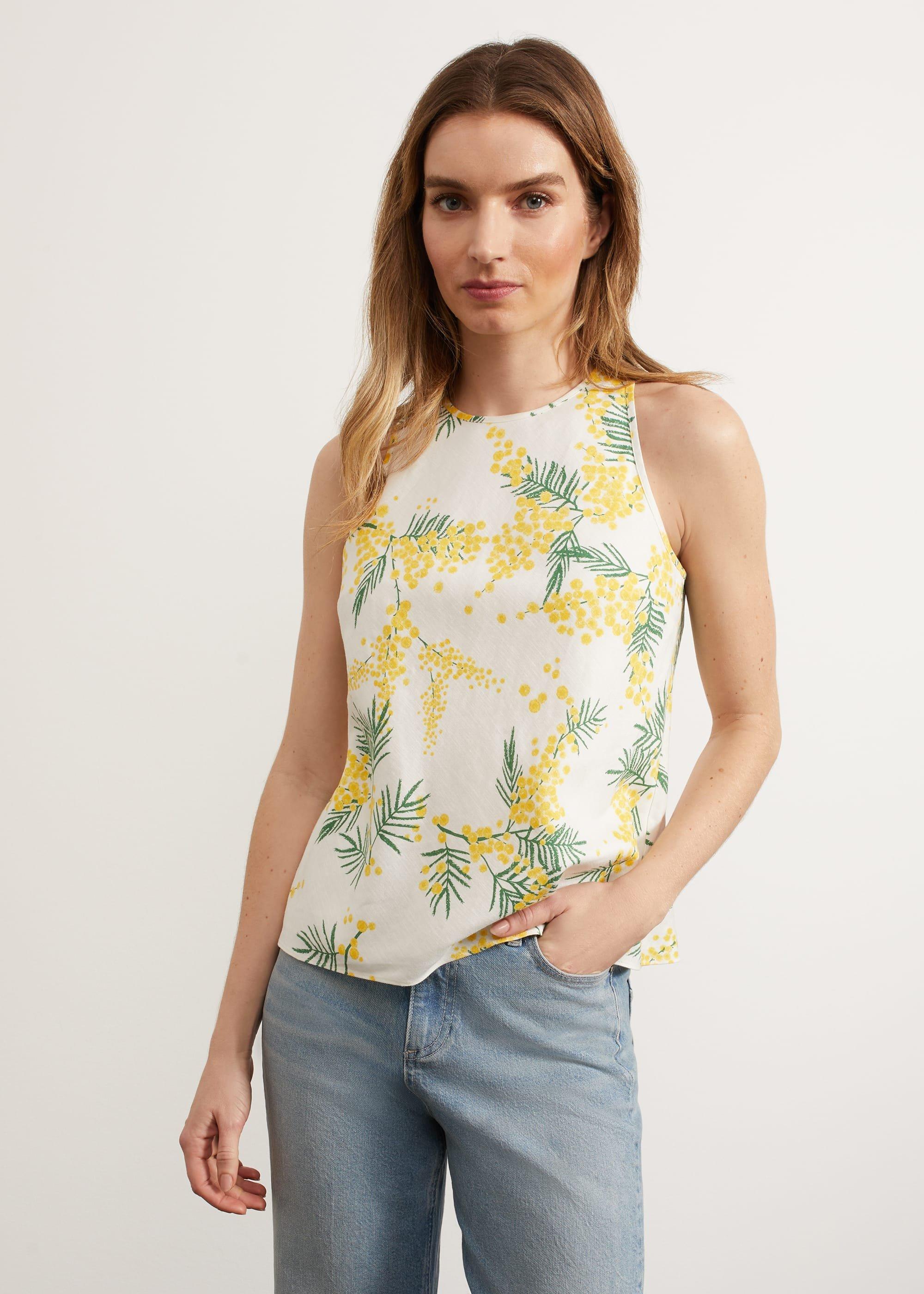 Foxcote Top With Linen, Ivory Multi, hi-res