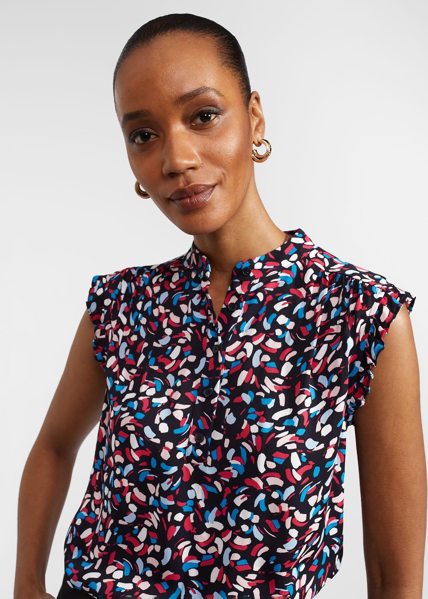 Elida Top, Navy Multi, hi-res