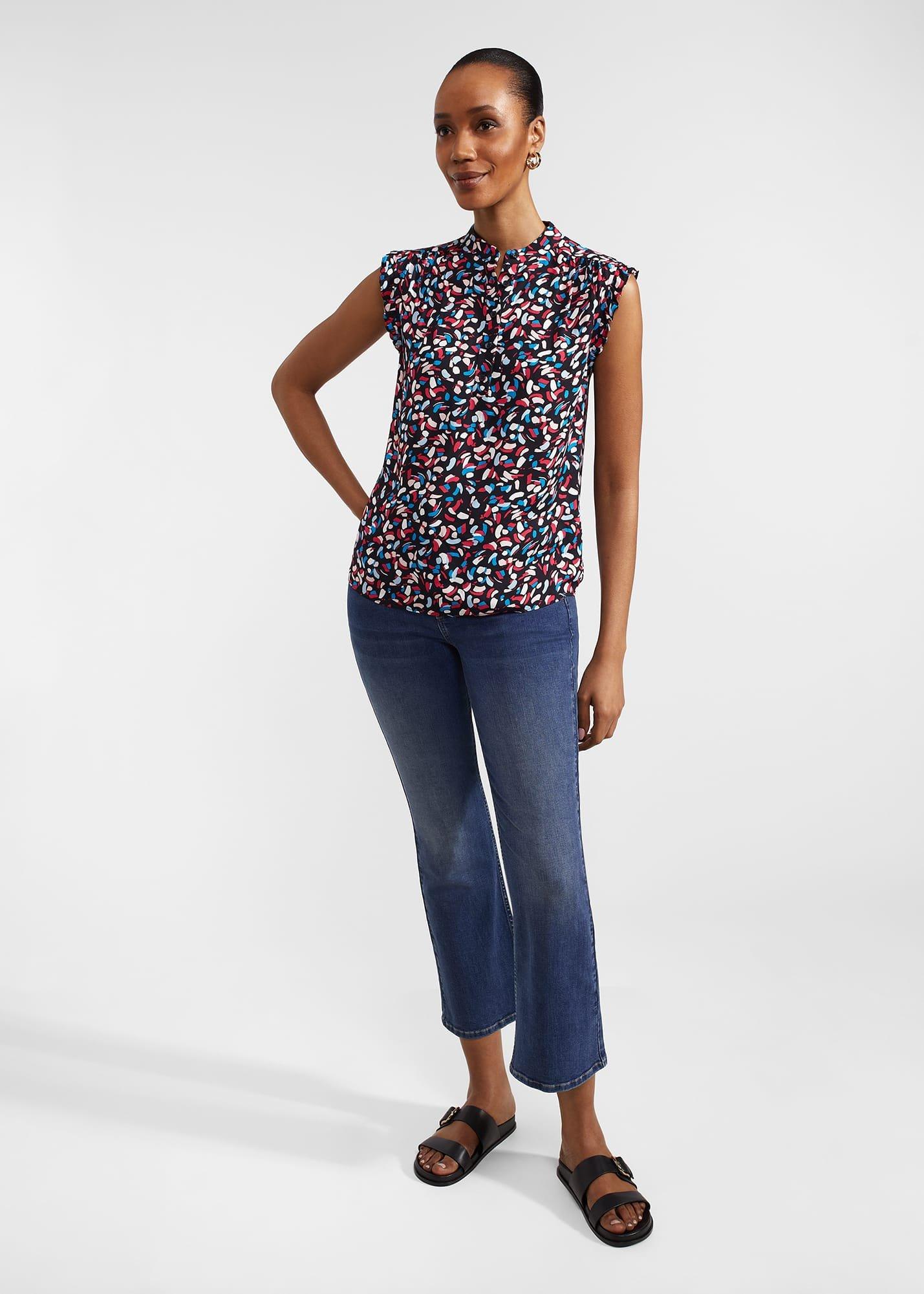 Elida Top, Navy Multi, hi-res