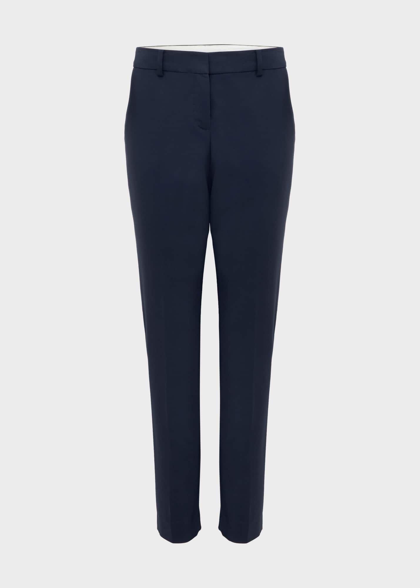 Petite Quin Cotton Blend Pants, Navy, hi-res