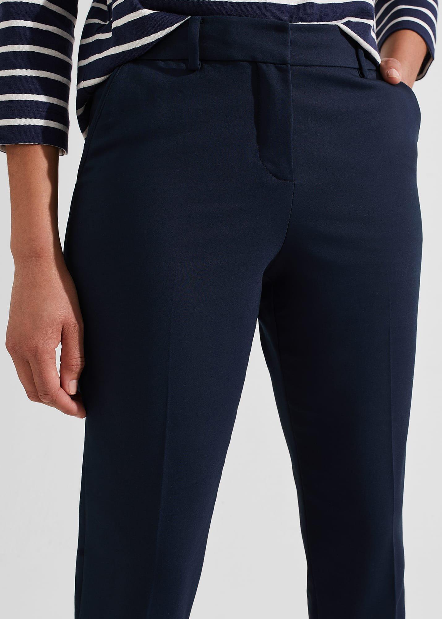 Petite Quin Cotton Blend Pants, Navy, hi-res