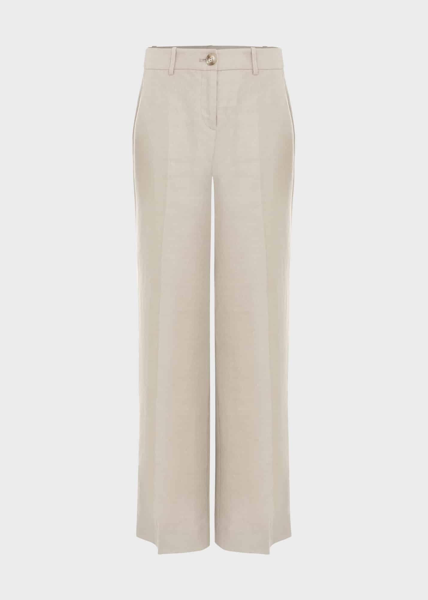 Roberta Wide Linen Trousers, Neutral, hi-res