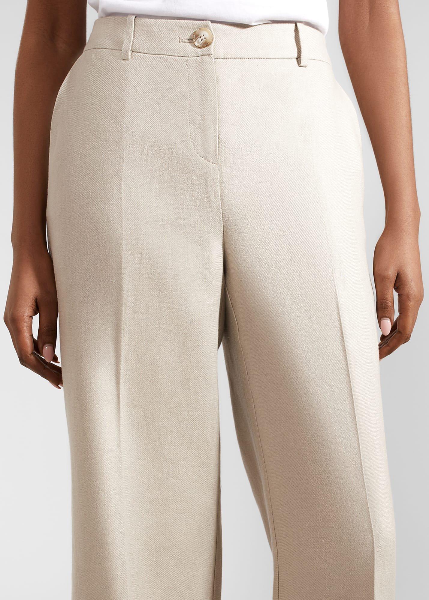 Roberta Wide Linen Trousers, Neutral, hi-res