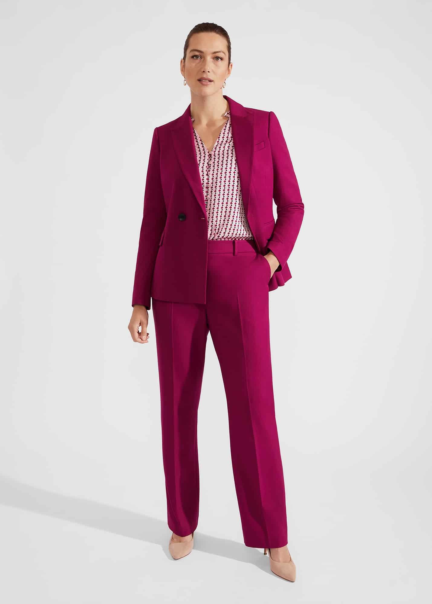 Nola Straight Leg Trousers, Bramble Purple, hi-res