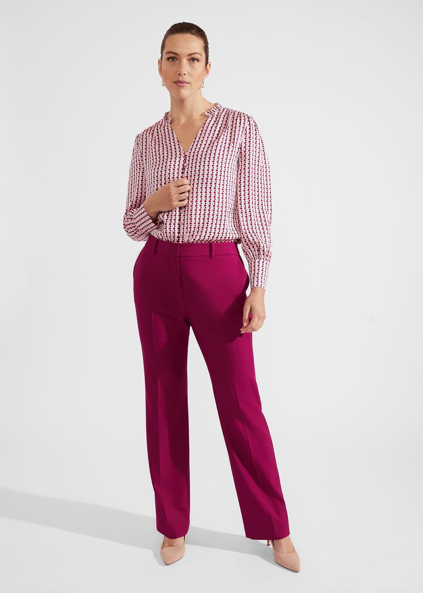 Petite Nola Straight Leg Trousers, Bramble Purple, hi-res