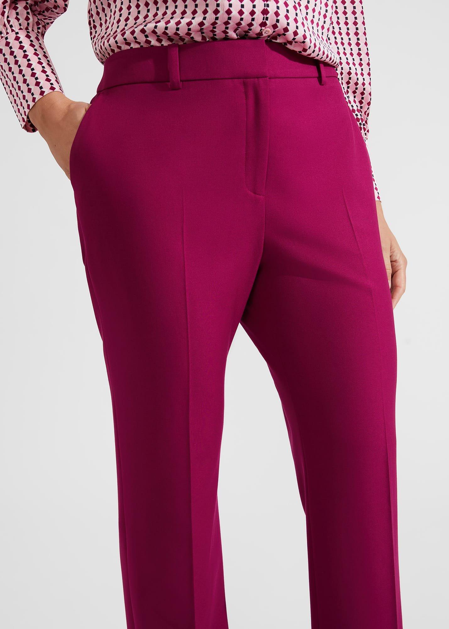 Petite Nola Straight Leg Trousers, Bramble Purple, hi-res
