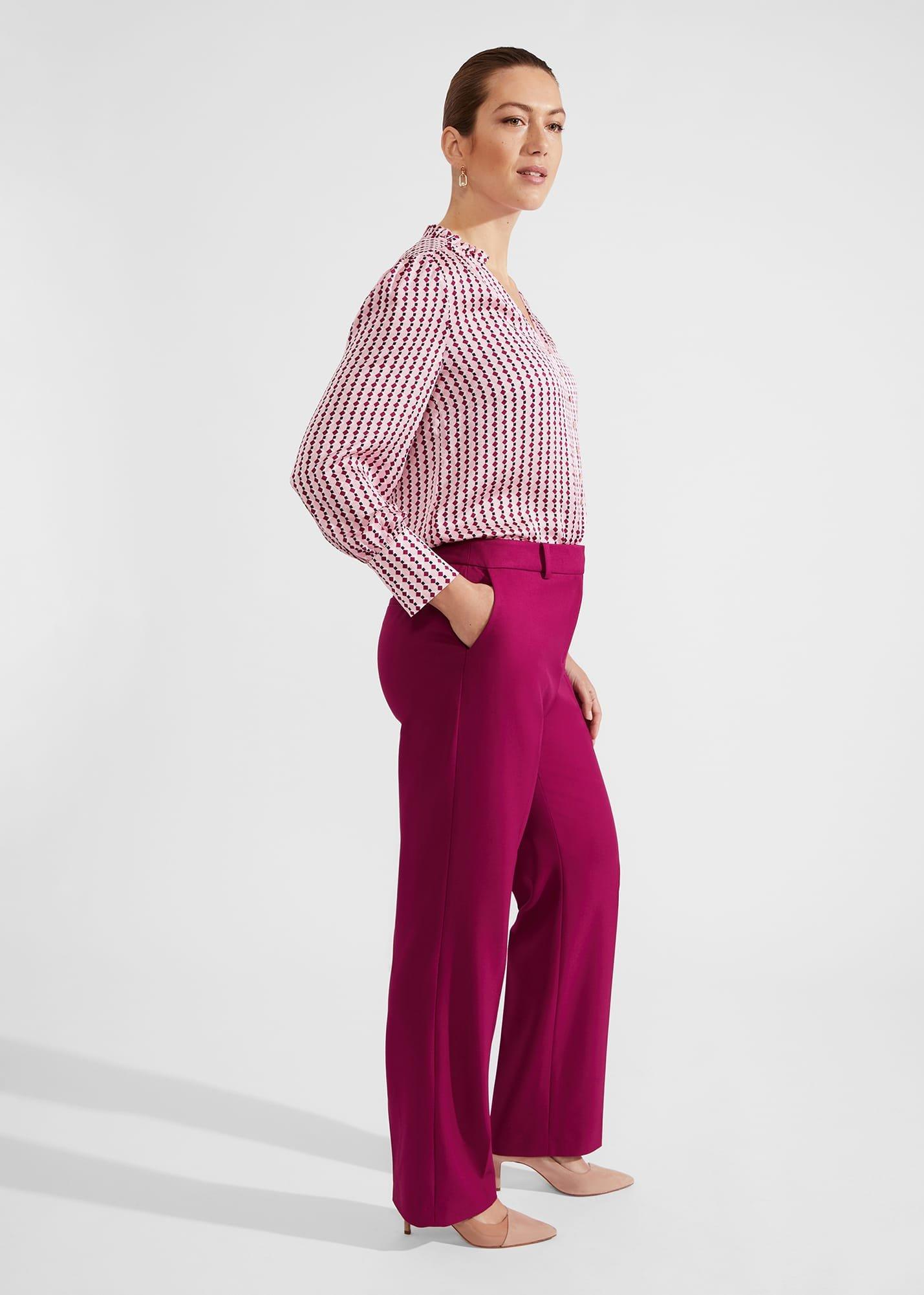 Petite Nola Straight Leg Trousers, Bramble Purple, hi-res