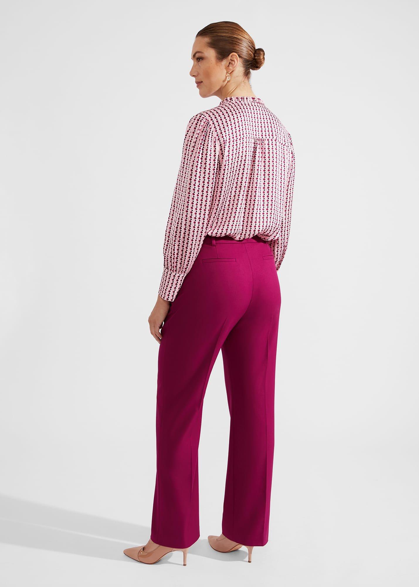 Petite Nola Straight Leg Trousers, Bramble Purple, hi-res