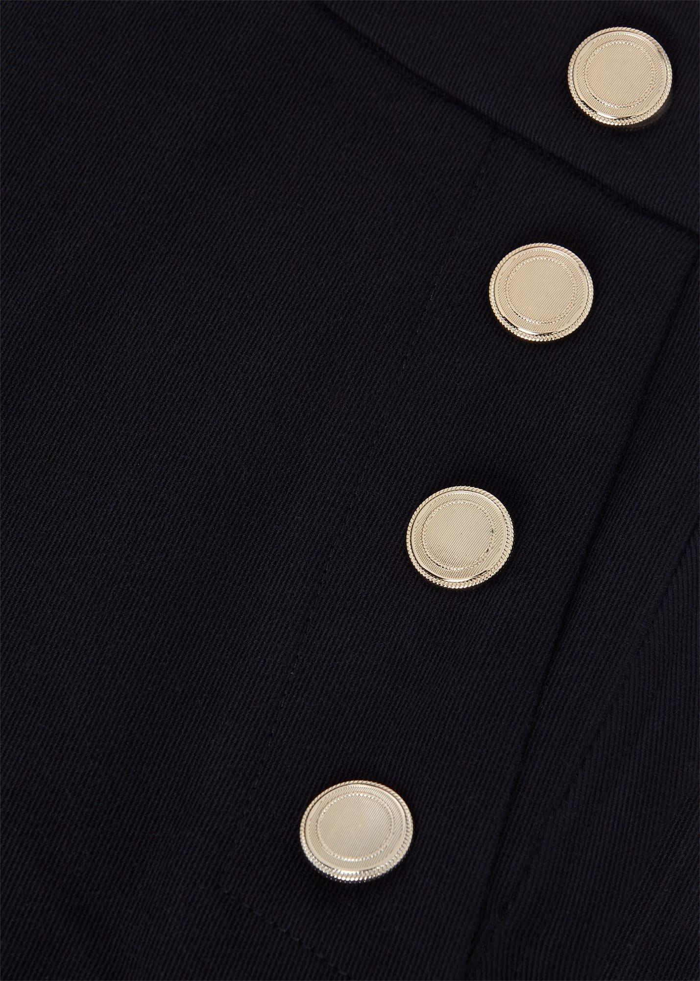 Petite Hana Wide Cotton Blend Trousers, Navy, hi-res