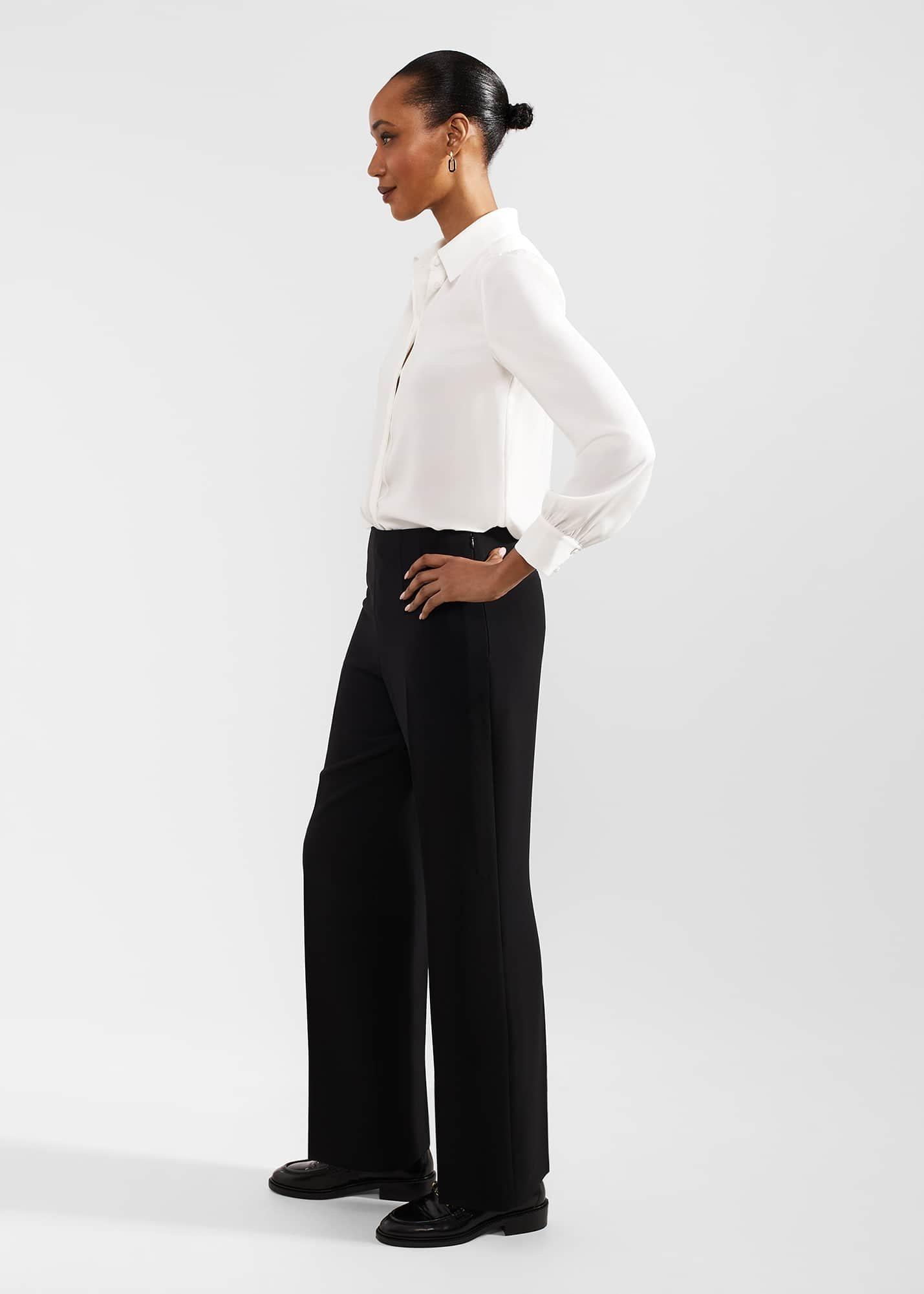 Vanessa Wide Leg Trousers, Black, hi-res