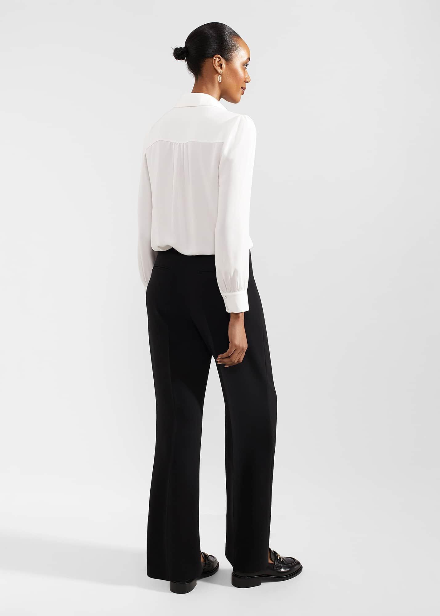 Vanessa Wide Leg Trousers, Black, hi-res