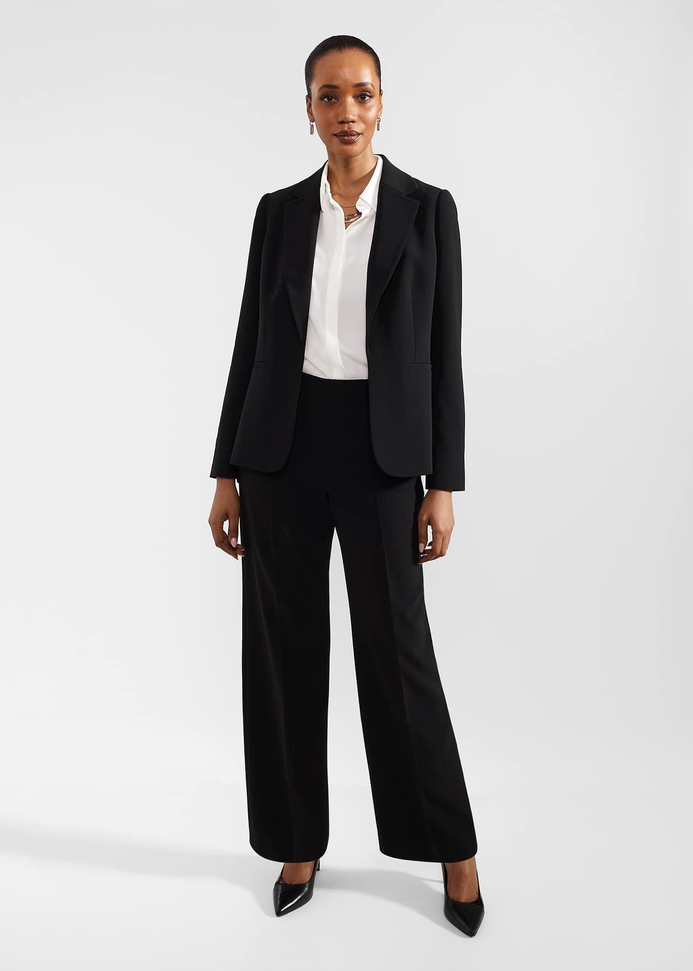 Vanessa Wide Leg Trousers, Black, hi-res