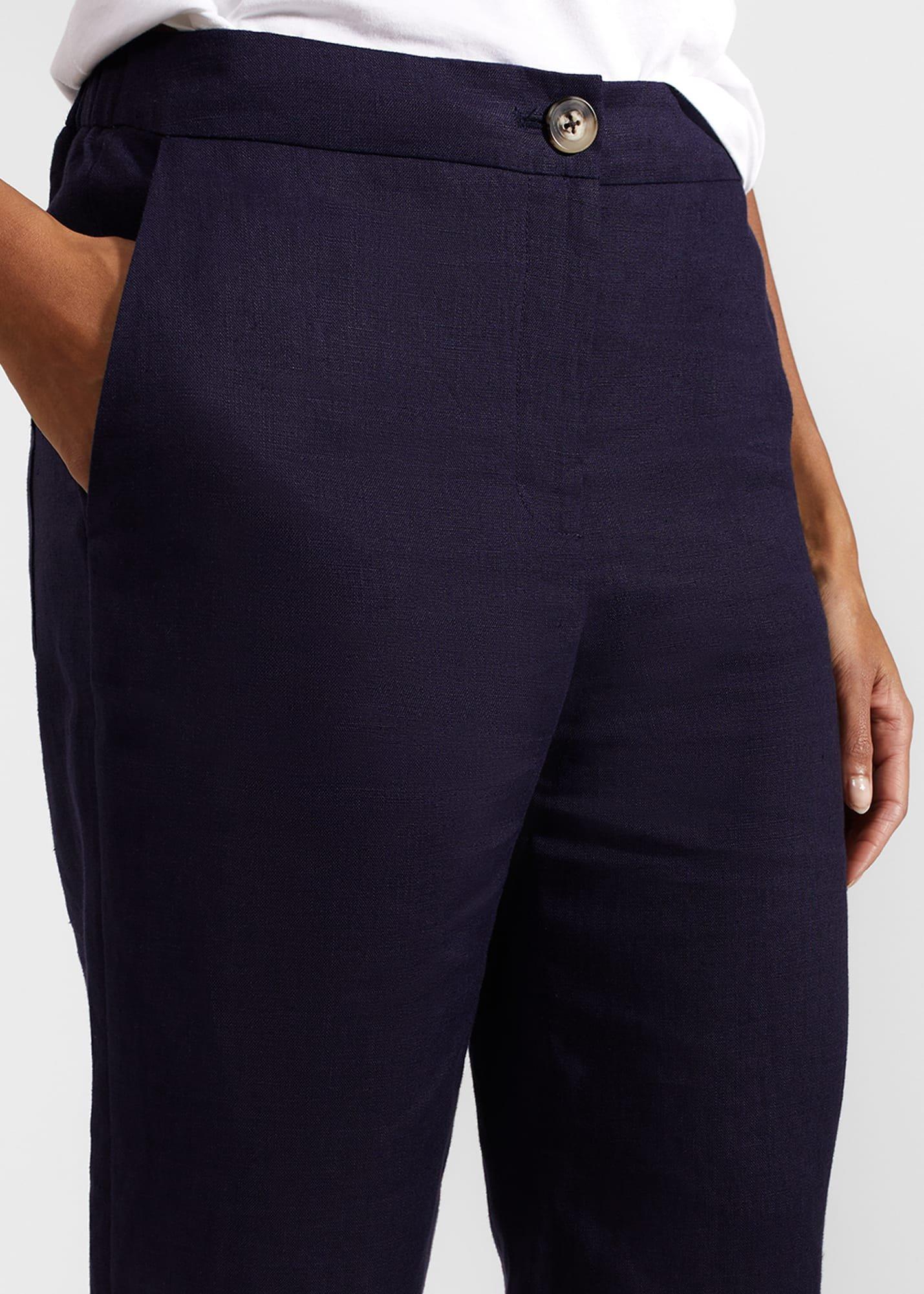 Lillie Linen Trousers, True Navy, hi-res