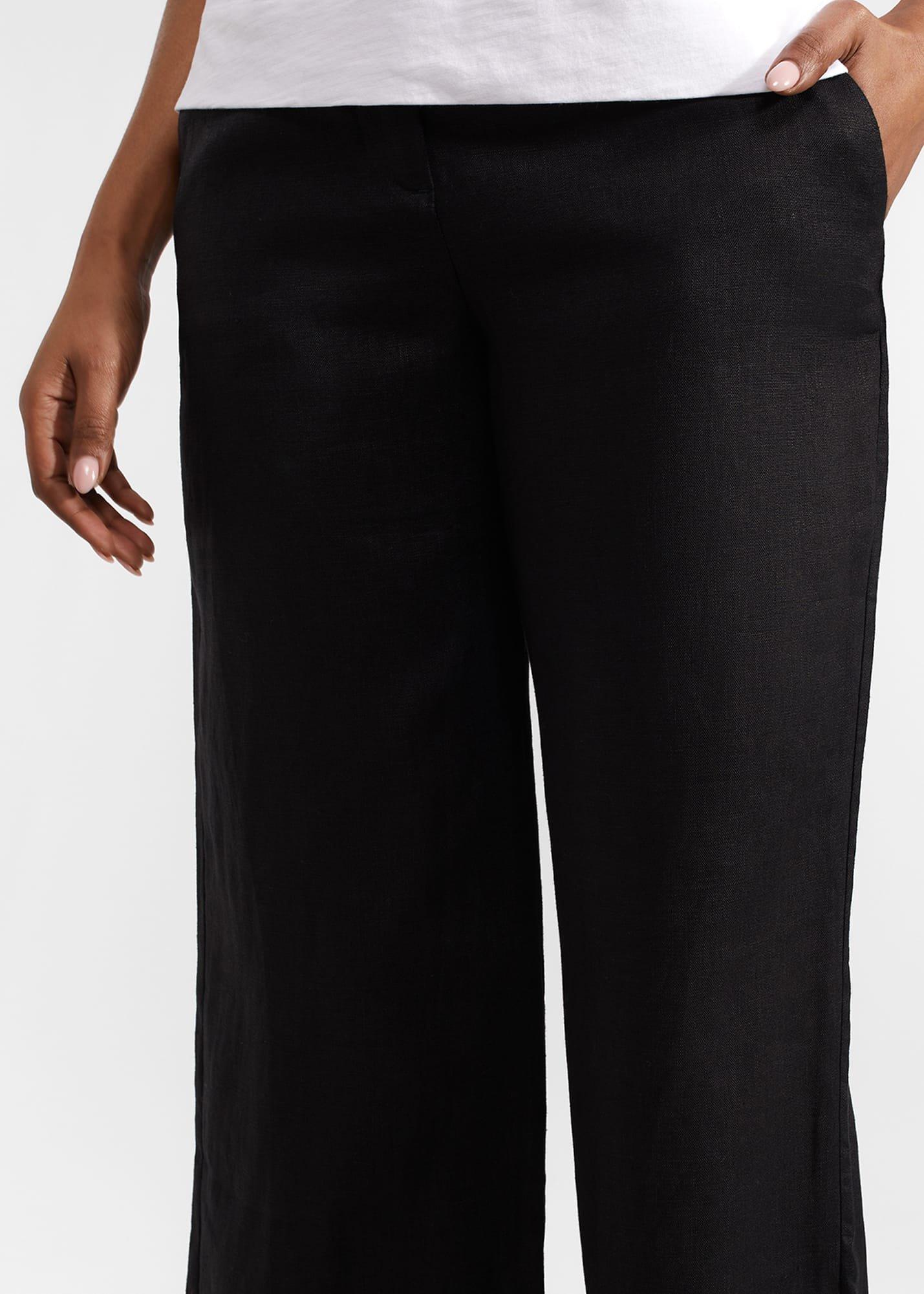 Lynn Linen Trousers, Black, hi-res