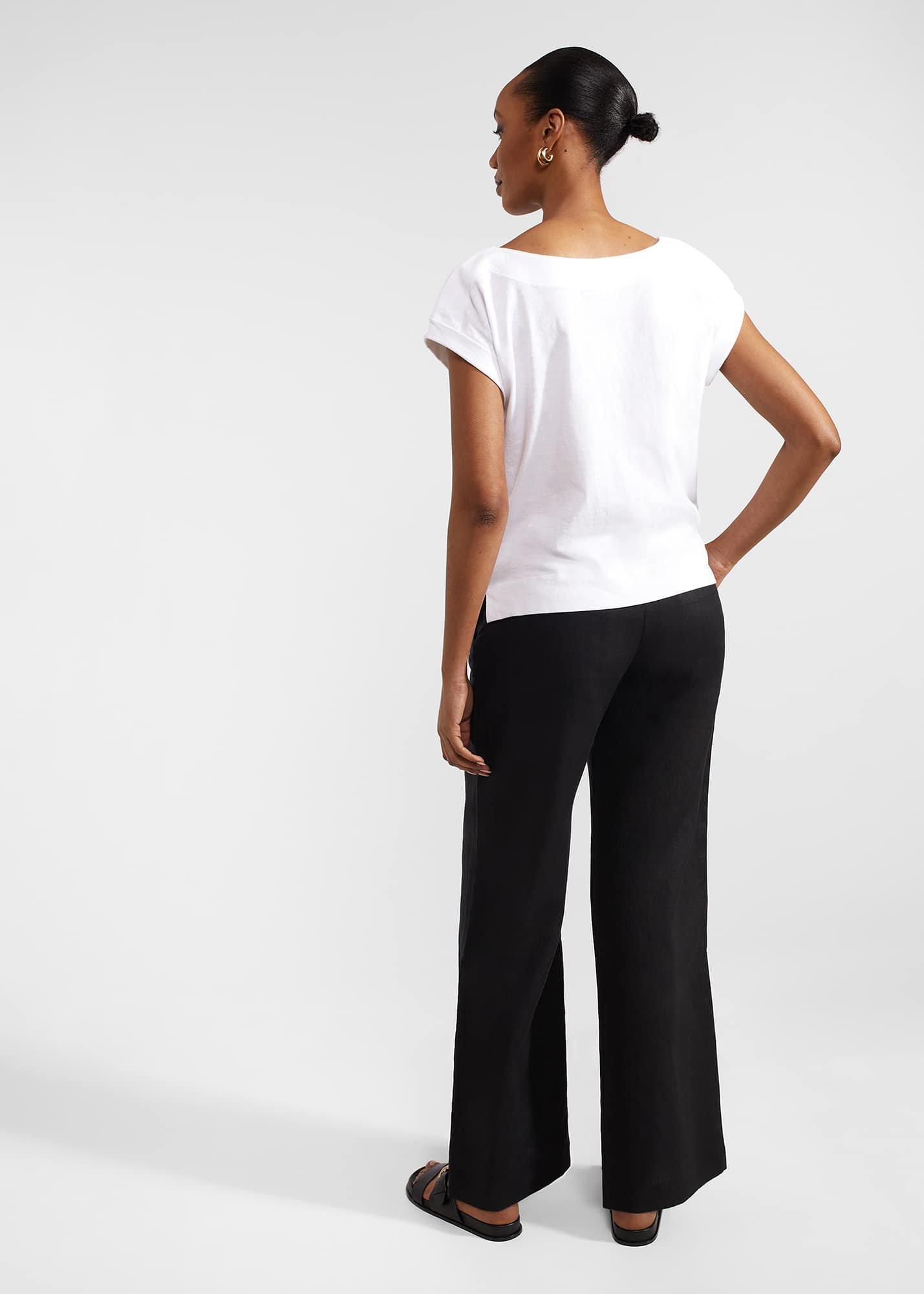 Lynn Linen Trousers, Black, hi-res