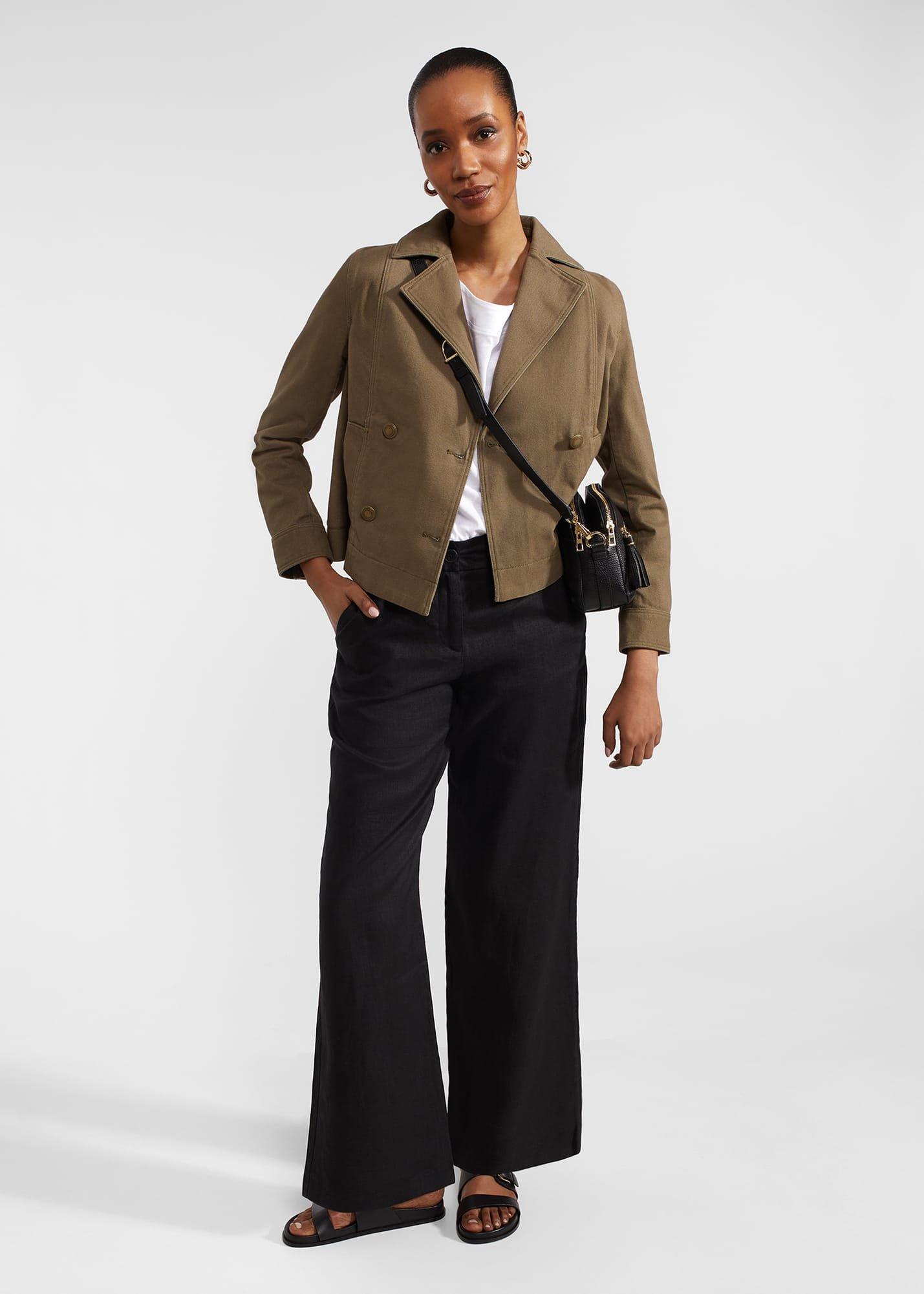 Lynn Linen Trousers, Black, hi-res