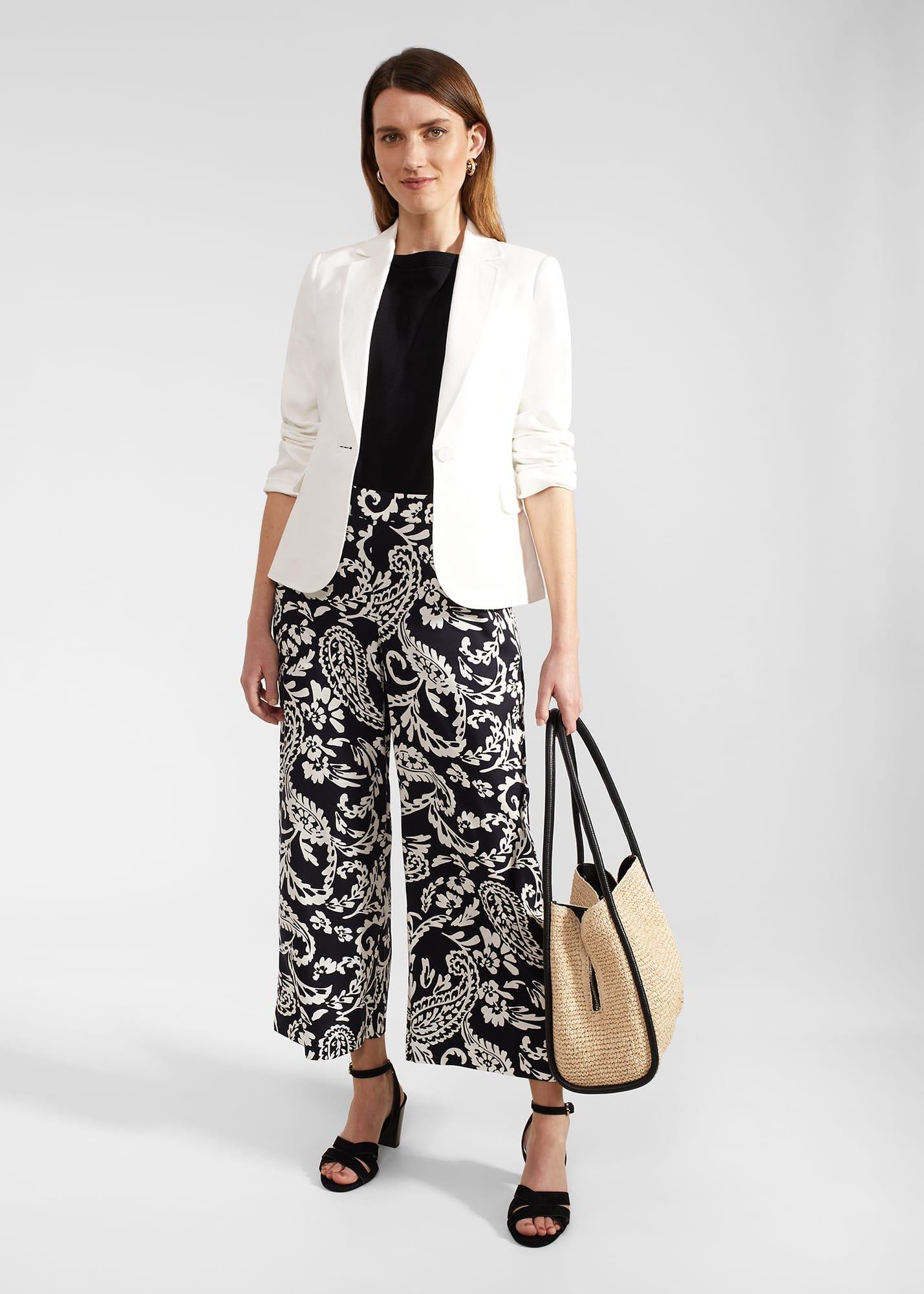 Petite Ashlyn Trousers, Navy Ivory, hi-res