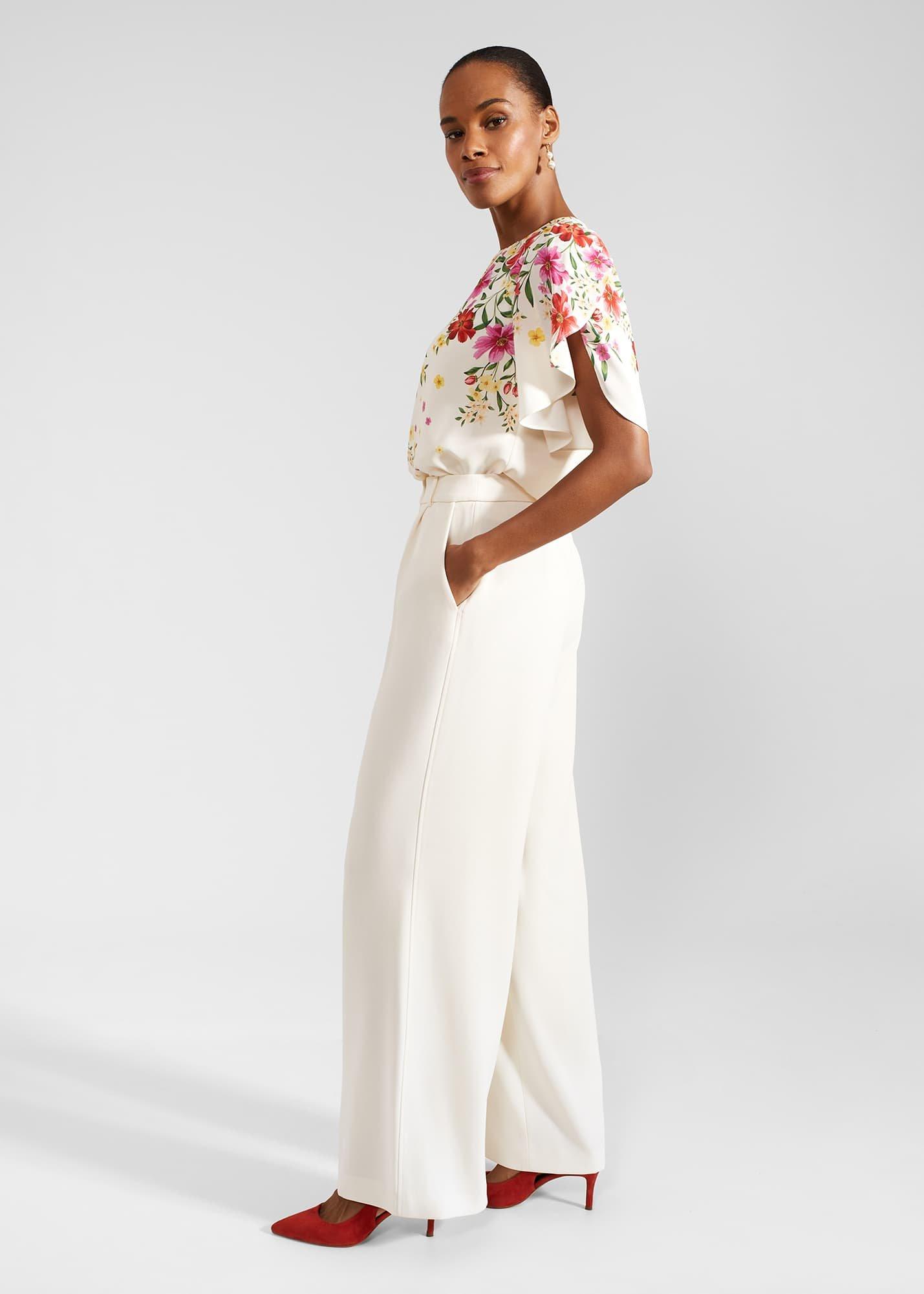 Frederica Wide Leg Trousers, Buttercream, hi-res