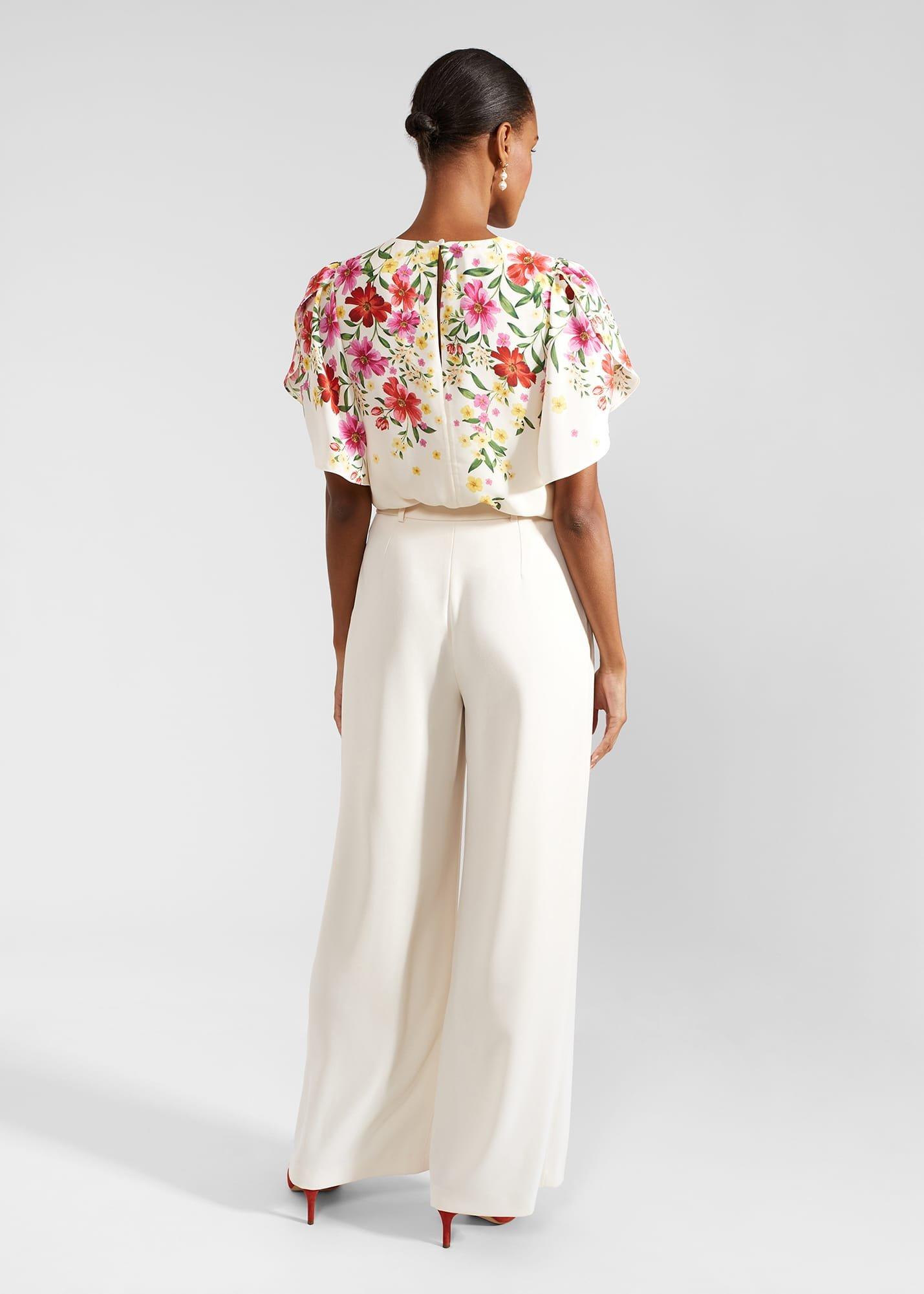 Frederica Wide Leg Trousers, Buttercream, hi-res