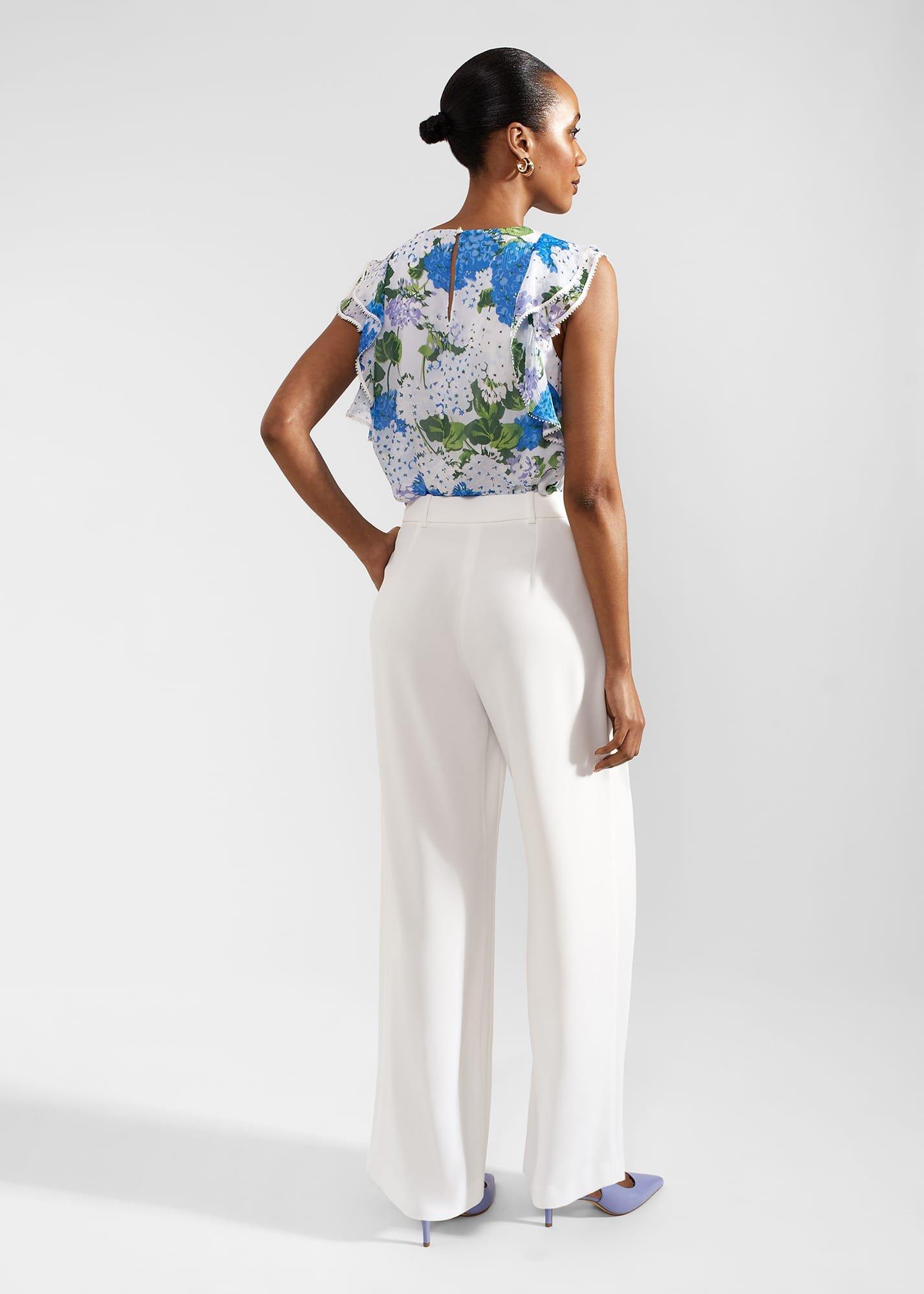 Frederica Wide Leg Trousers, Ivory, hi-res