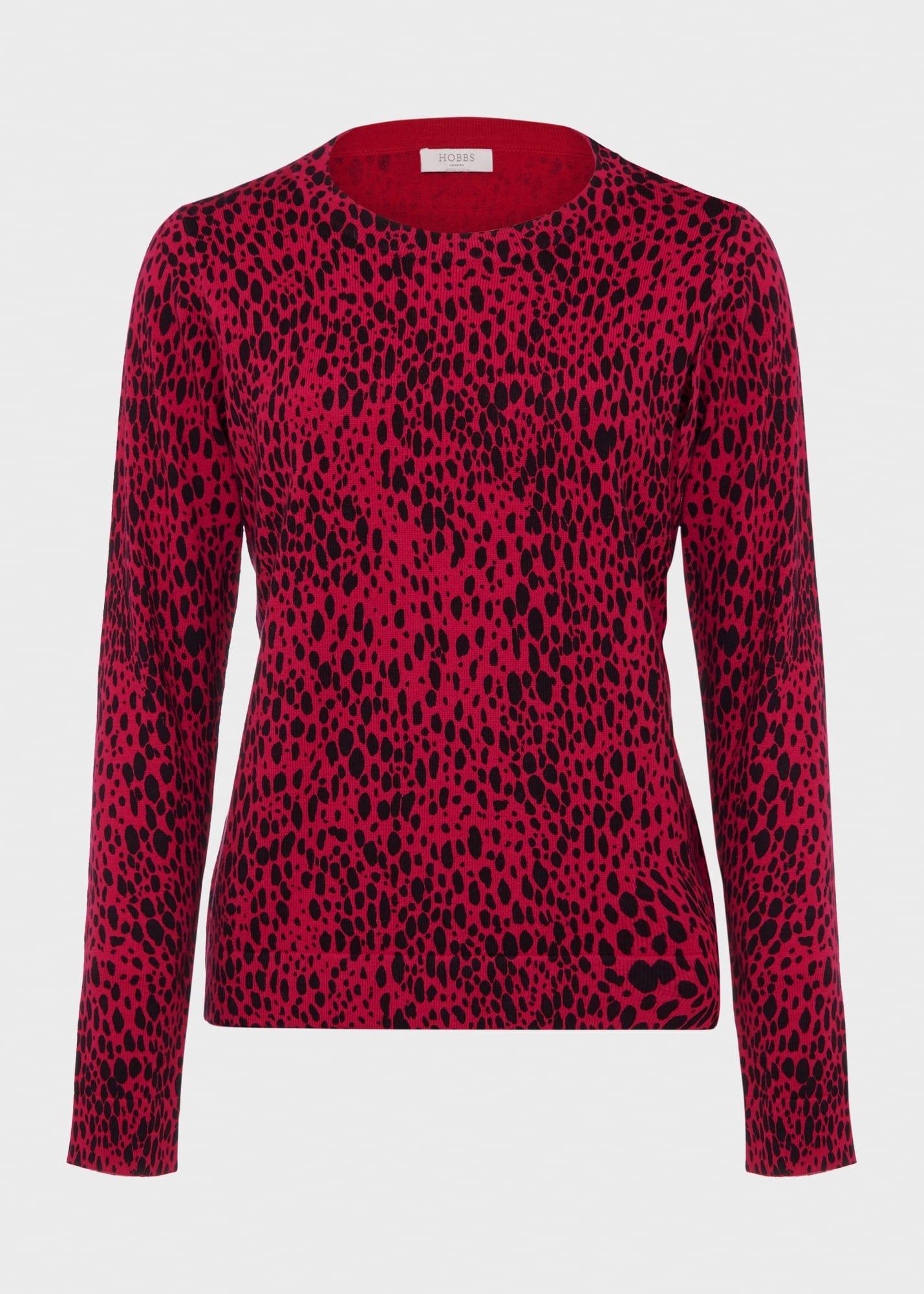 Harlow Cotton Blend Jumper, Cerise Black, hi-res
