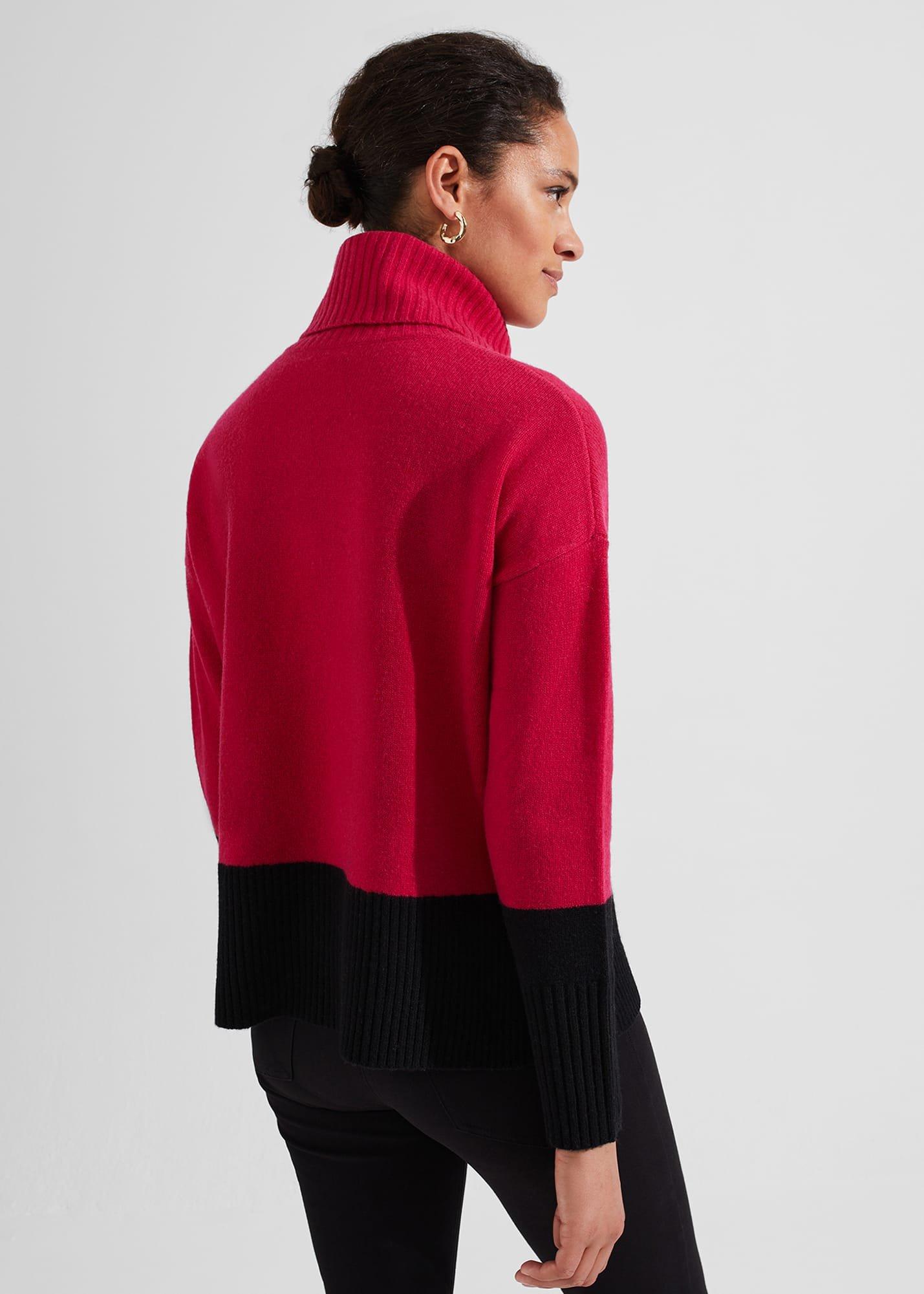 Melodie Merino Wool Jumper, Cerise Black, hi-res