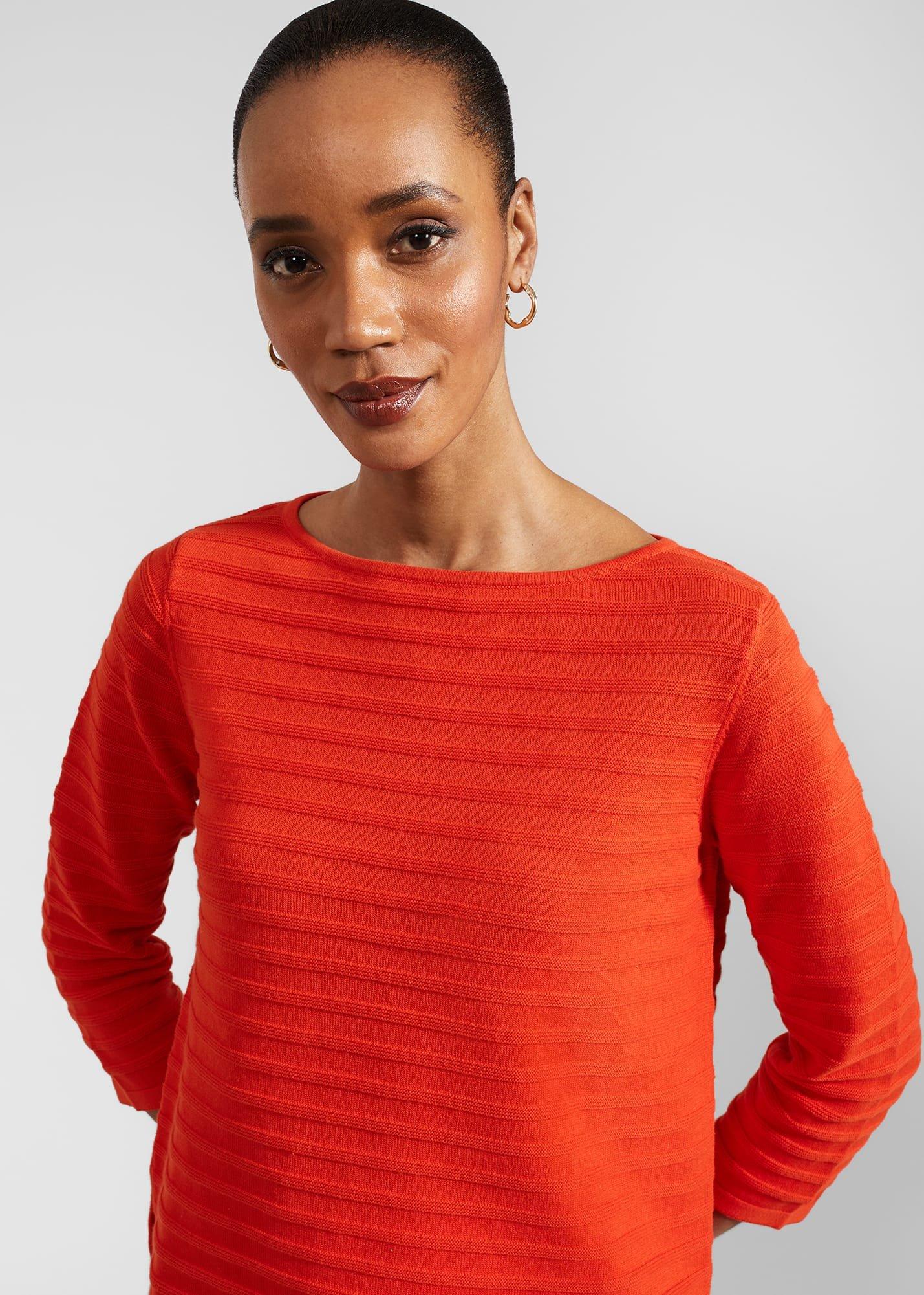 Nellie Cotton Jumper, Hibiscus Red, hi-res