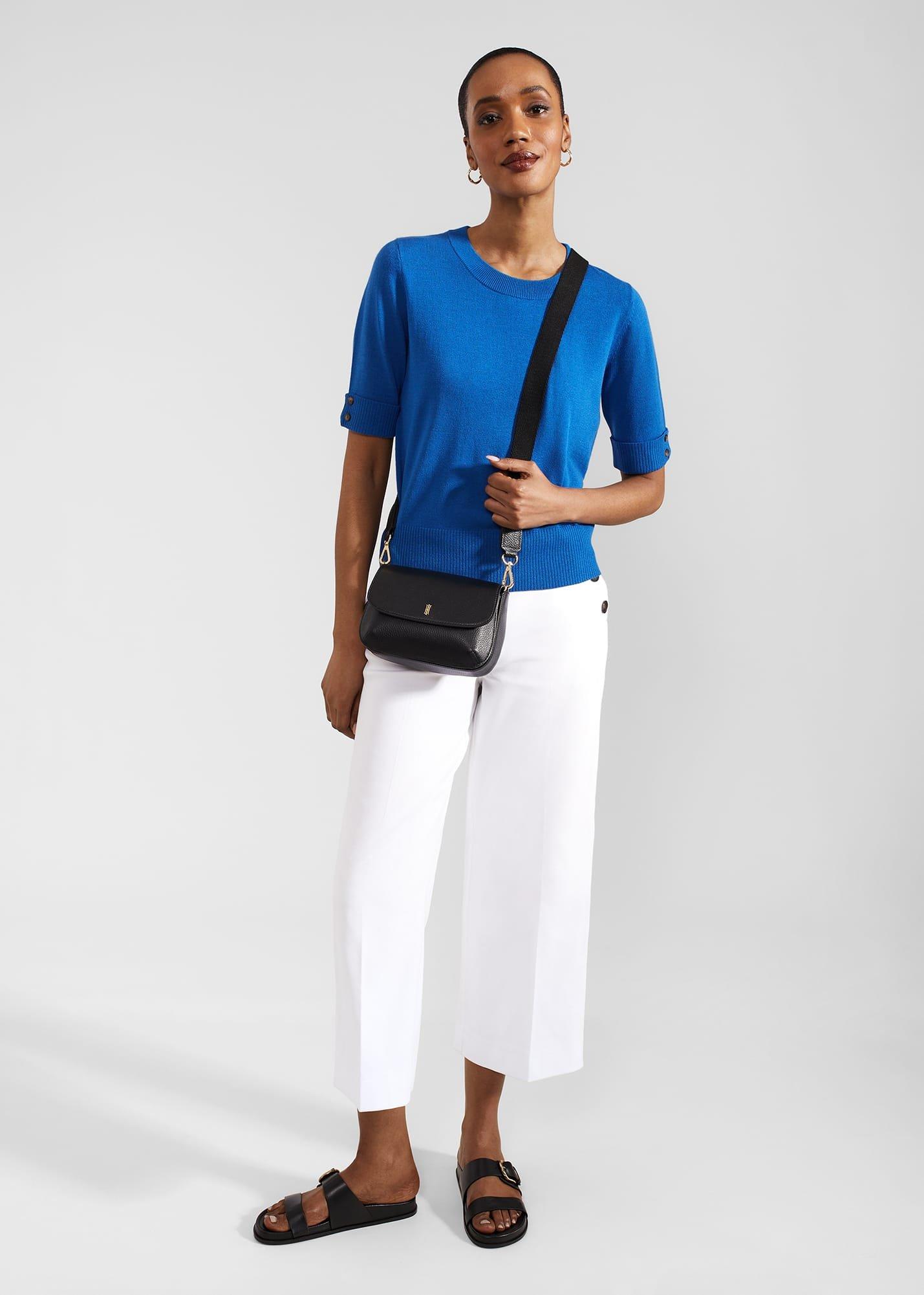 Leanne Knitted Top With Wool, Atlantic Blue, hi-res