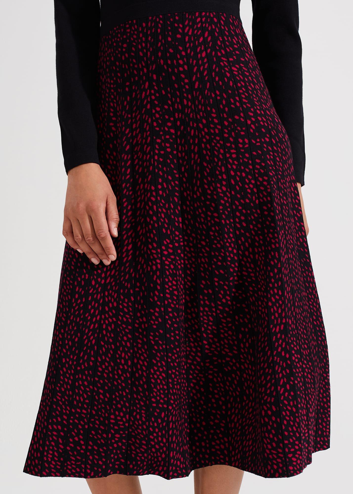 Harlie Knitted Dress, Black Cerise, hi-res
