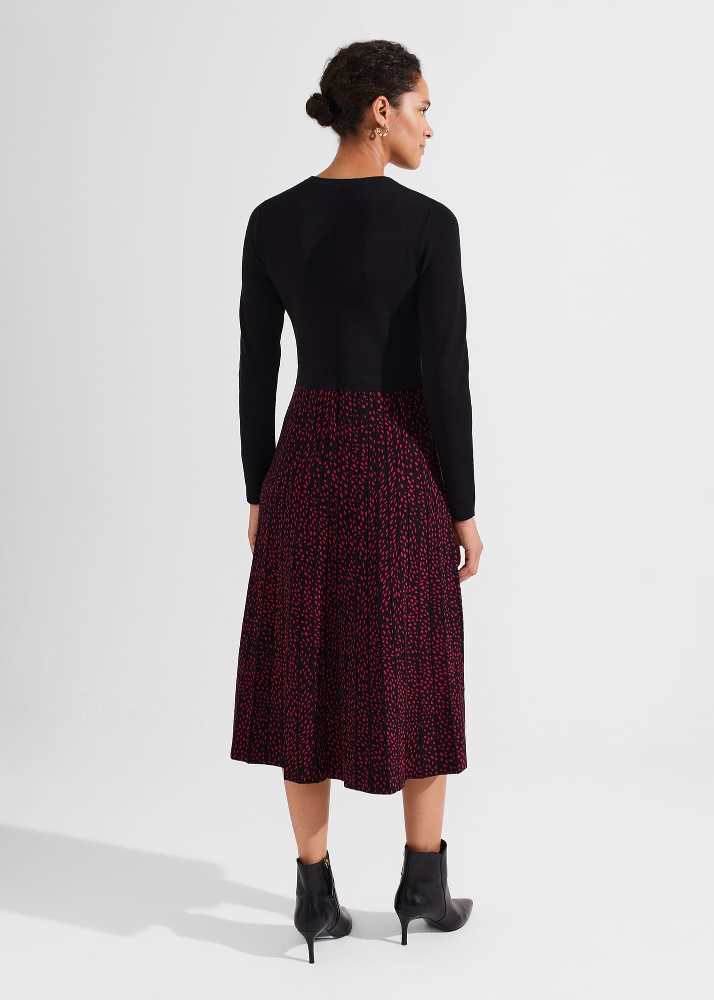 Harlie Knitted Dress, Black Cerise, hi-res