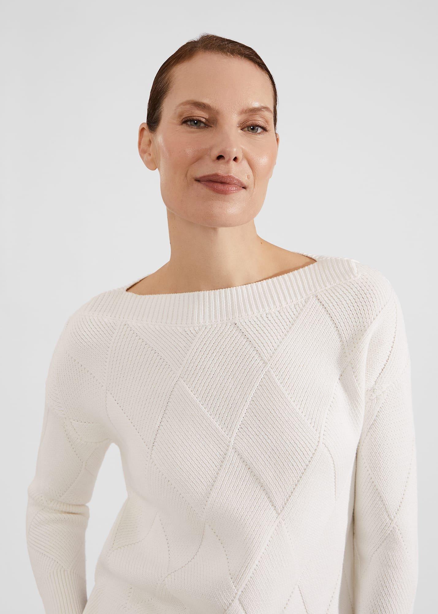 Emmy Cotton Jumper, Ivory, hi-res