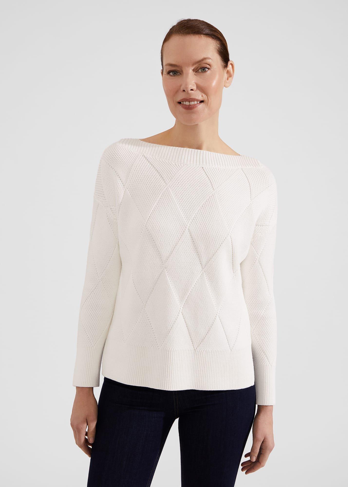 Emmy Cotton Jumper, Ivory, hi-res
