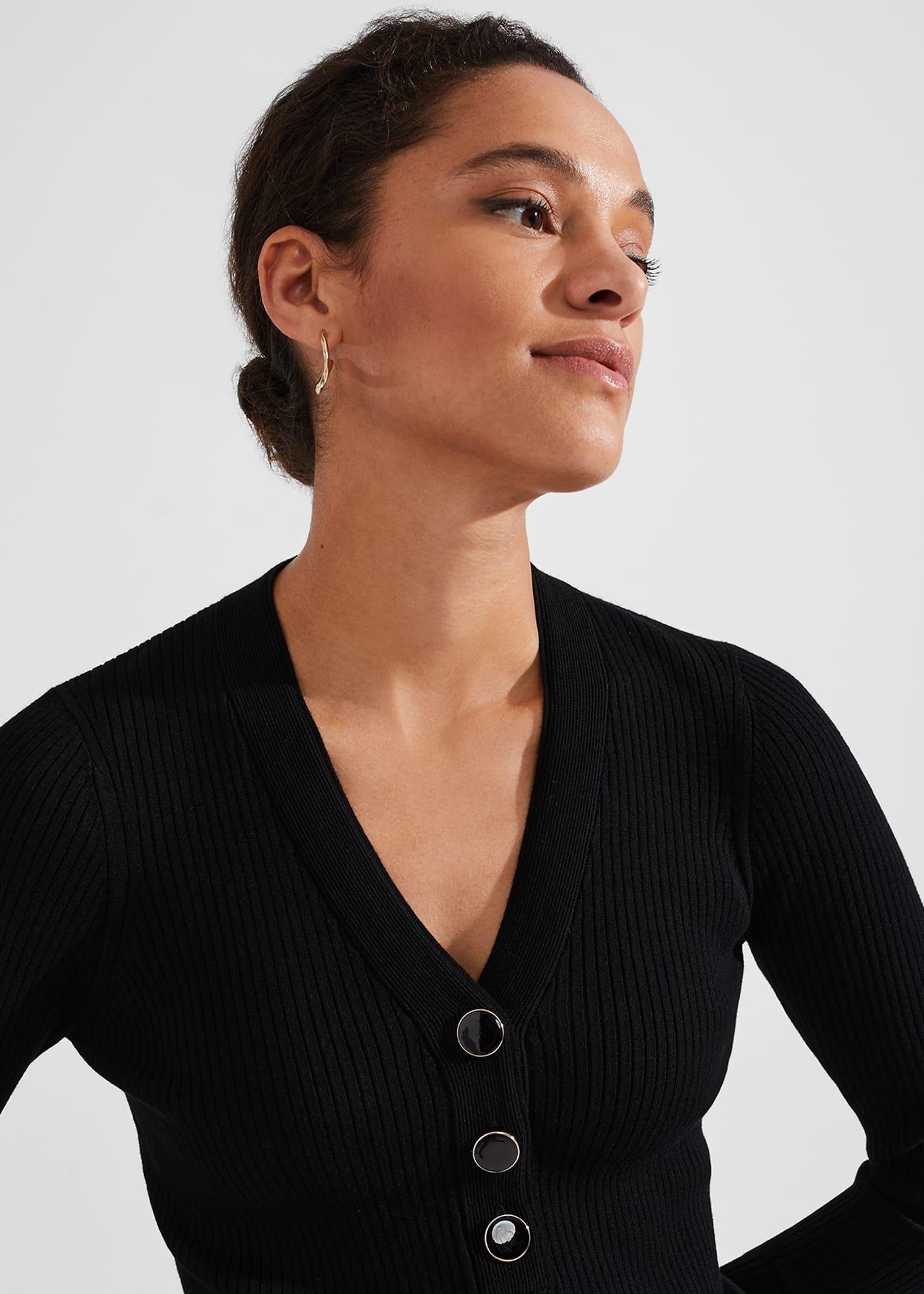 Kaya Ribbed Jumper, Black, hi-res