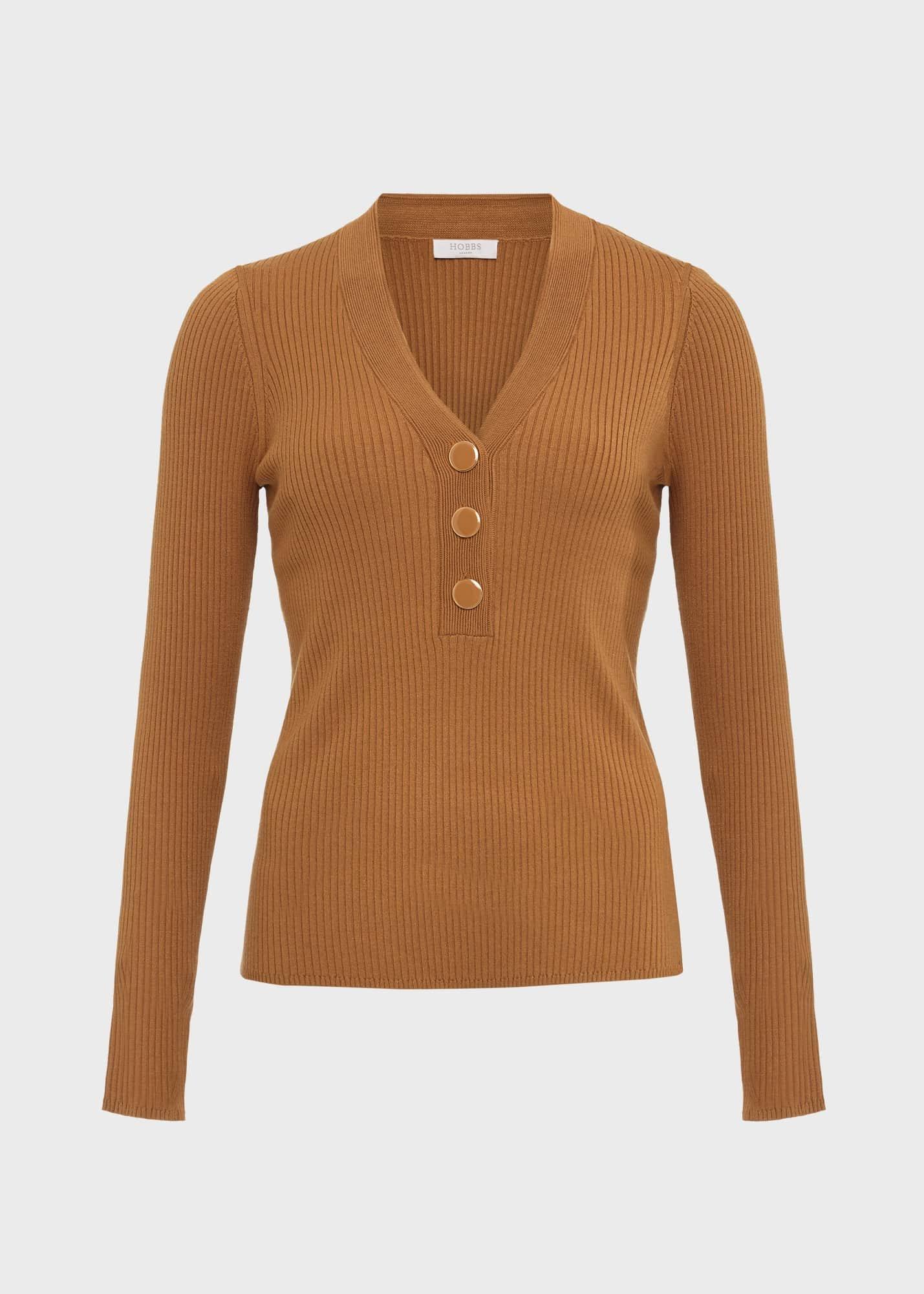 Kaya Ribbed Sweater, Hobbs Camel, hi-res