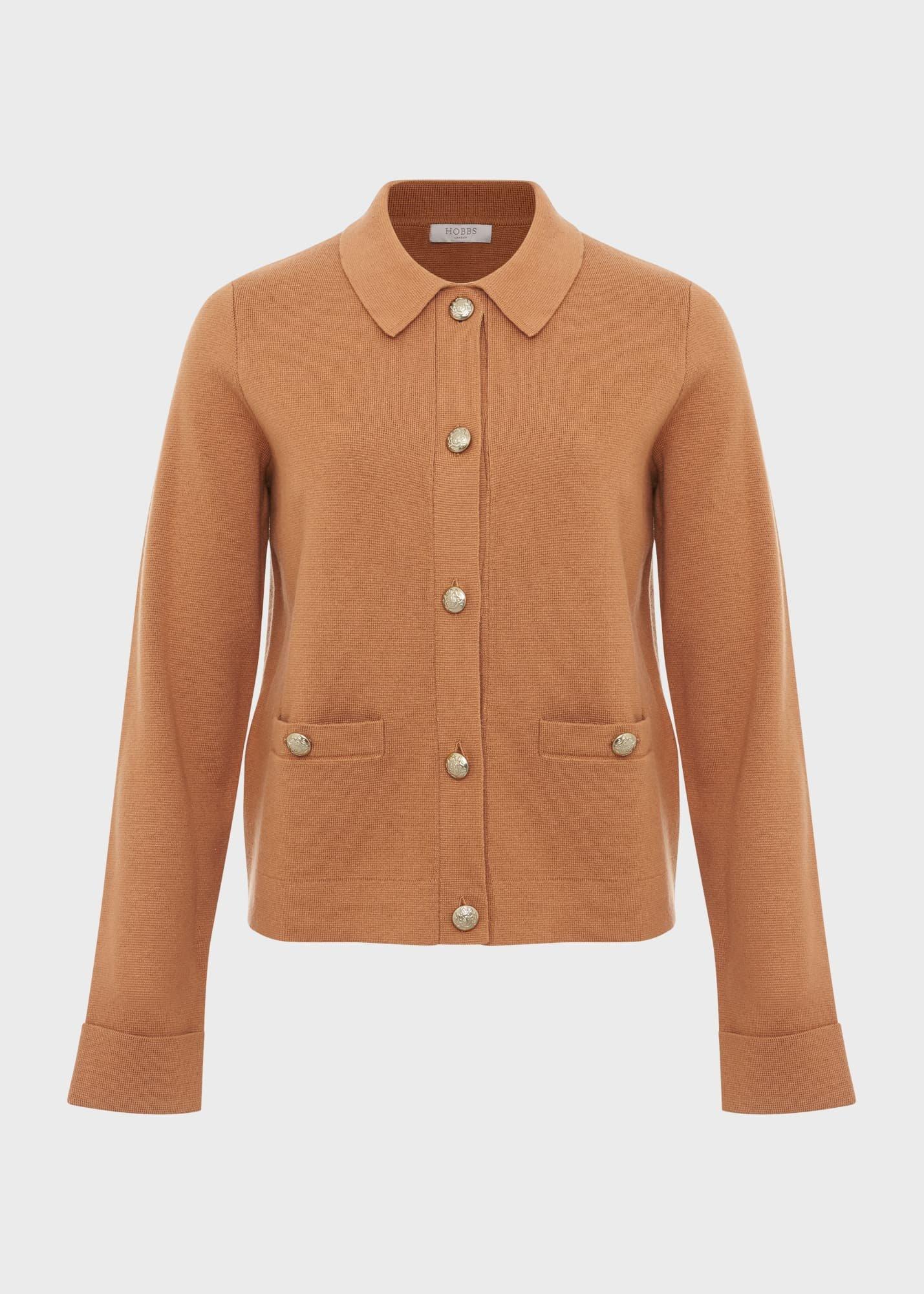 Mora Cotton Wool Knitted Jacket, Classic Camel, hi-res