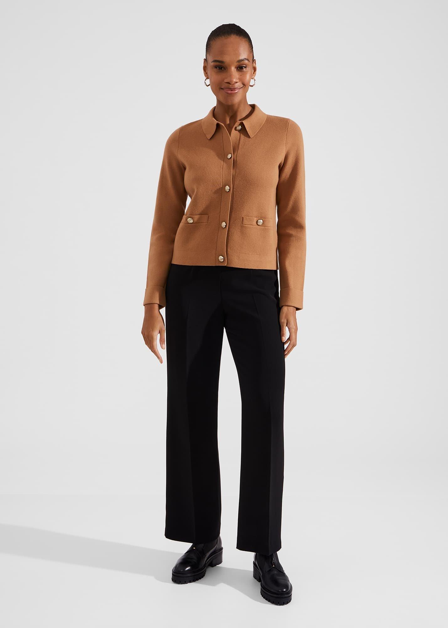 Mora Cotton Wool Knitted Jacket, Classic Camel, hi-res
