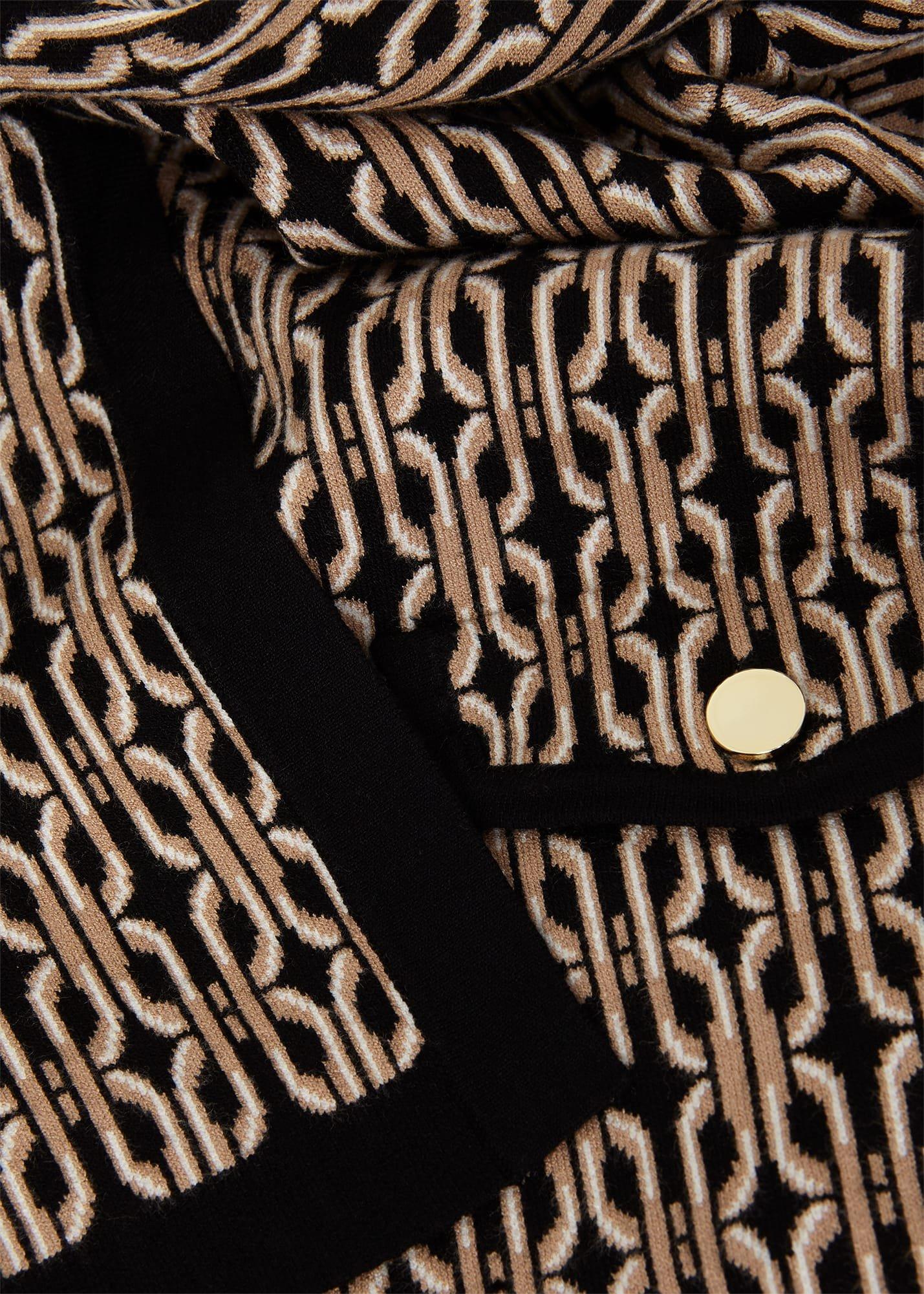 Perrie Knitted Jacket, Black Camel, hi-res