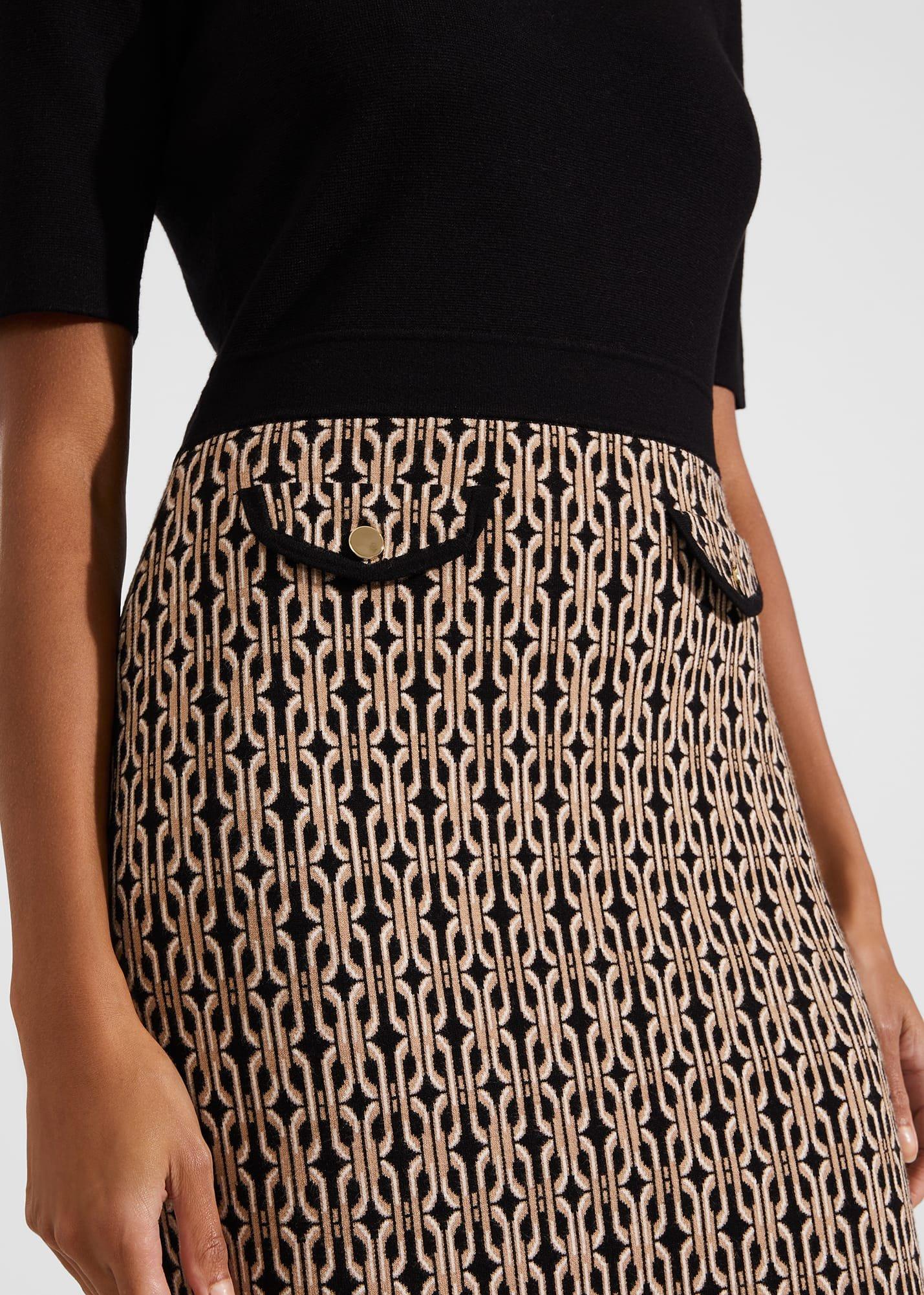 Perrie Knitted Dress, Black Camel, hi-res