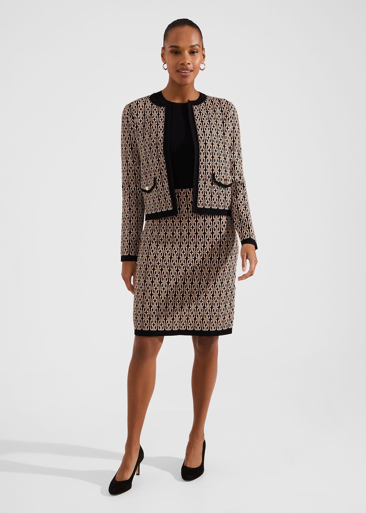 Perrie Knitted Dress, Black Camel, hi-res