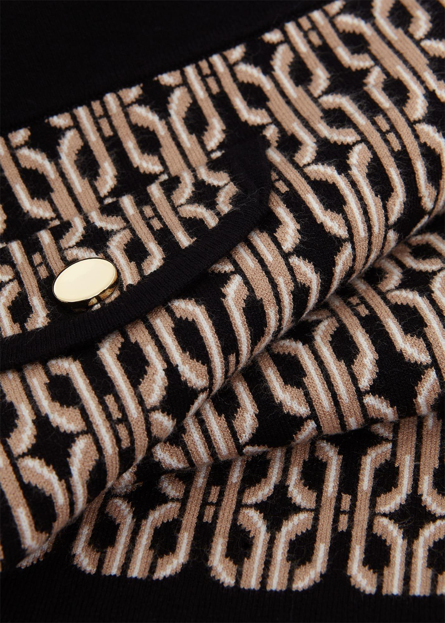 Perrie Knitted Dress, Black Camel, hi-res