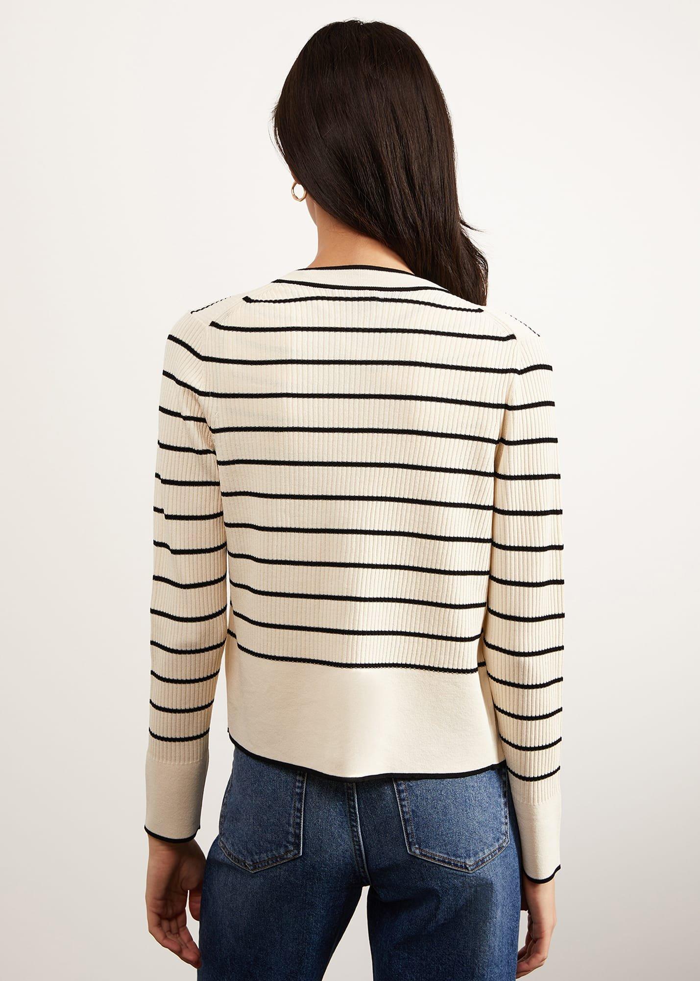 Belmont Cardigan, Ivory Black, hi-res