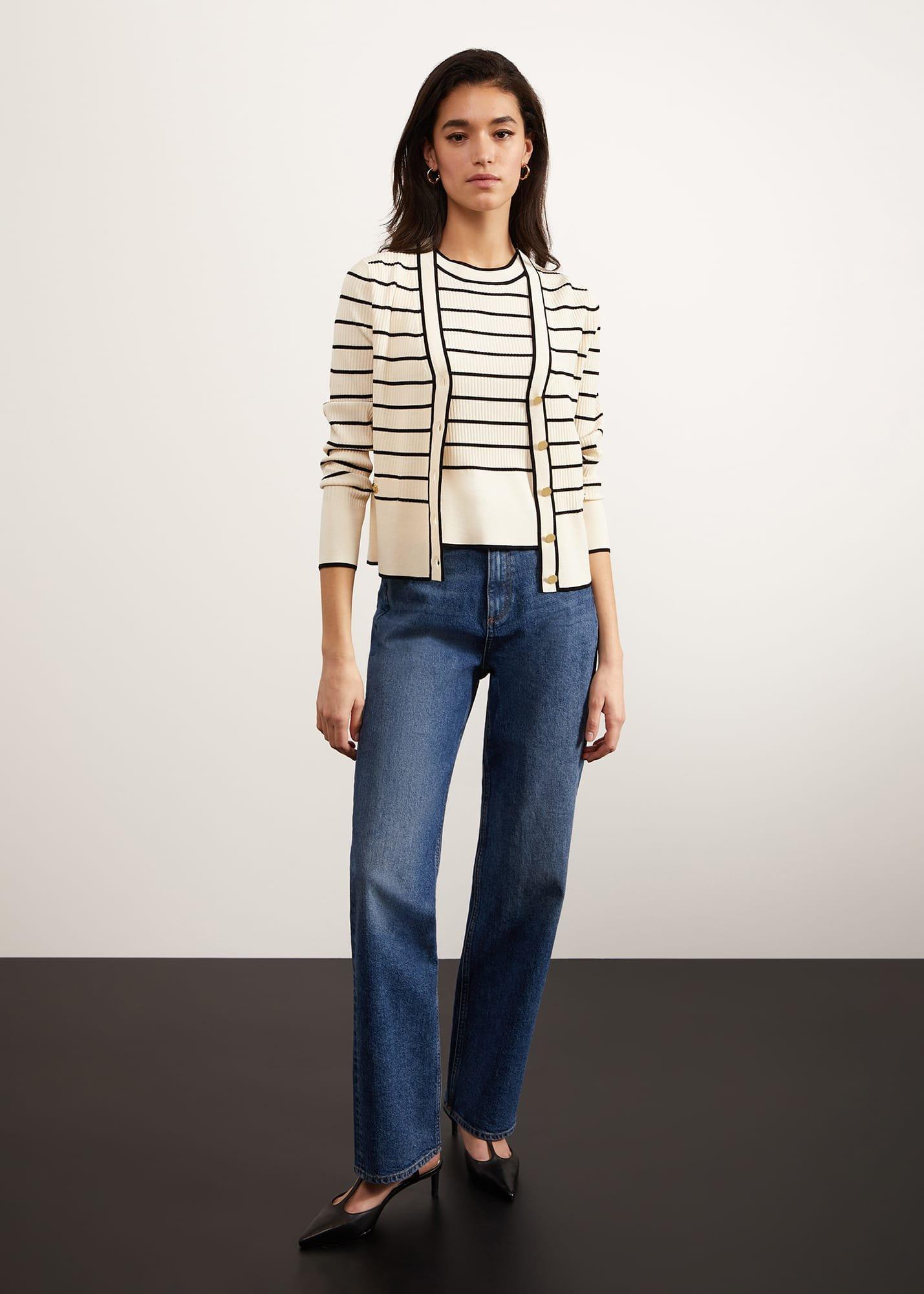 Belmont Cardigan, Ivory Black, hi-res