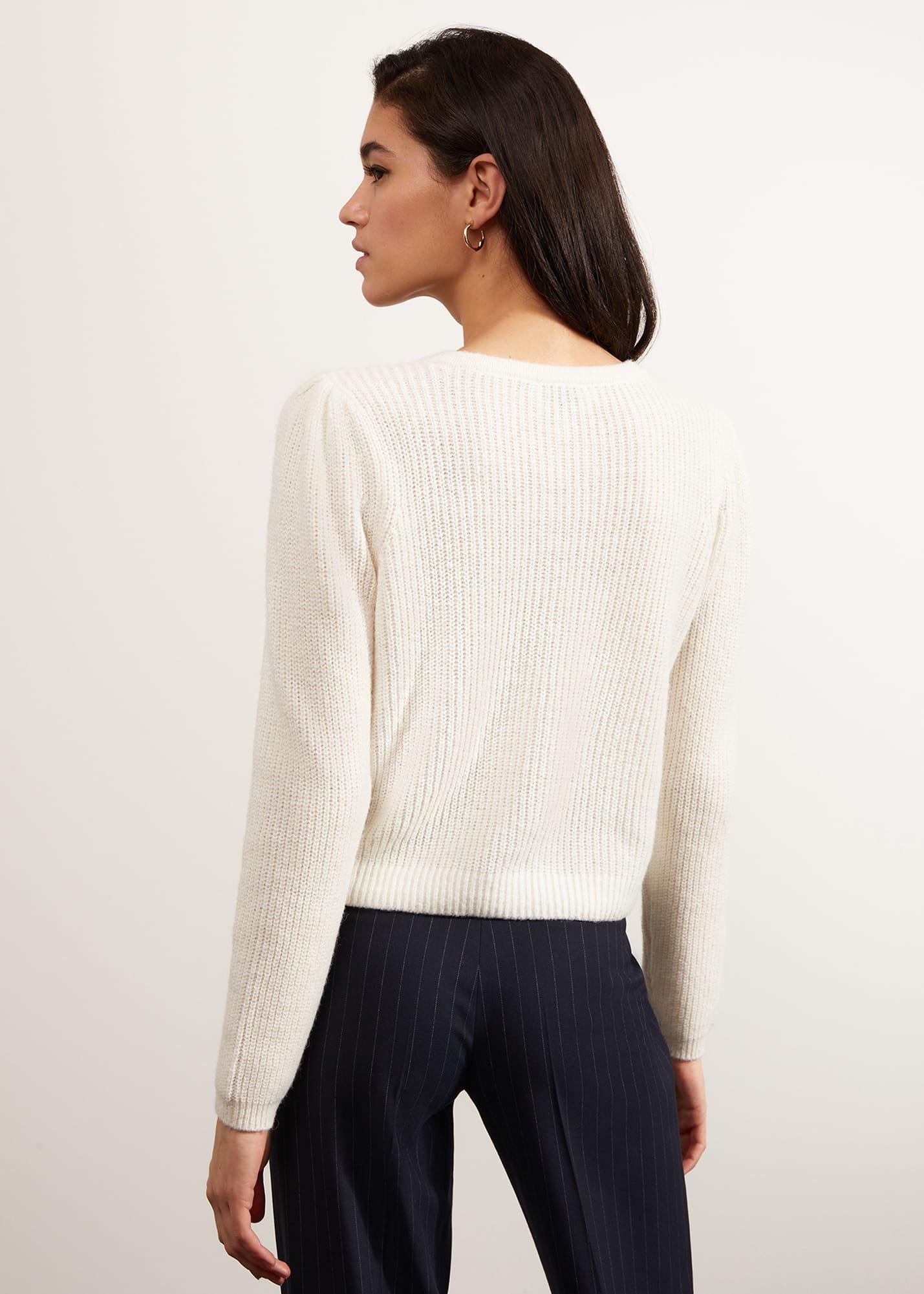 Lomond Cardigan With Alpaca, Ivory, hi-res